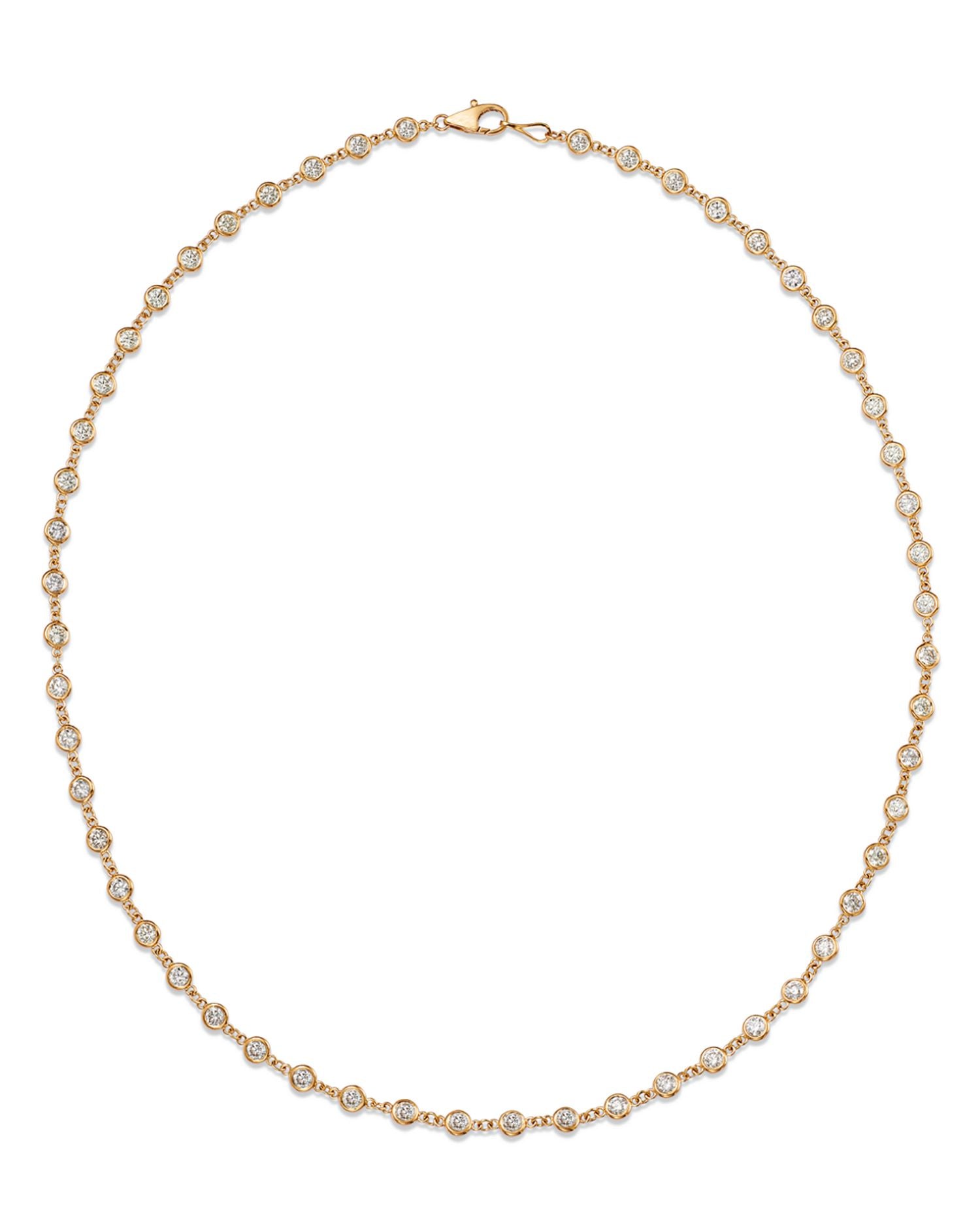 Diamond Station Tennis Necklace in 14K Yellow Gold, 3.60 ct. t.w.