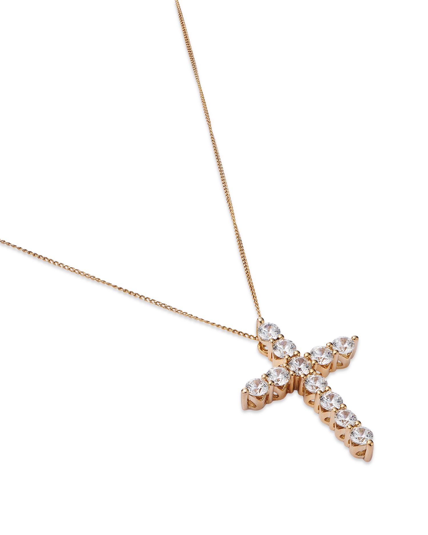Diamond Cross Pendant Necklace in 14K Yellow Gold, 2.0 ct. t.w.