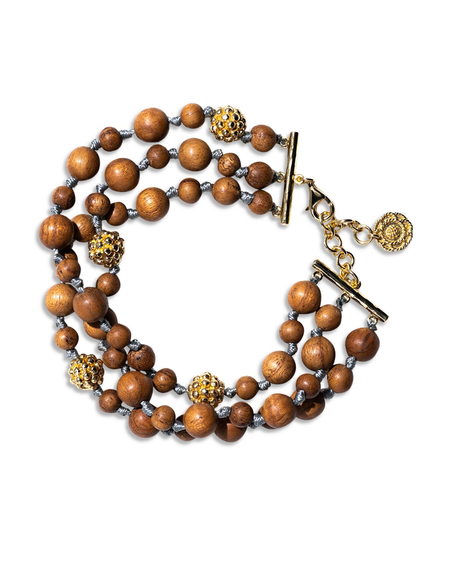 Earth Goddess Multi Row Teak Bead Bracelet