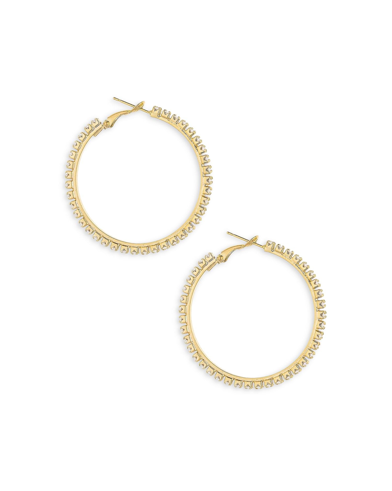 Crystal Medium Hoop Earrings