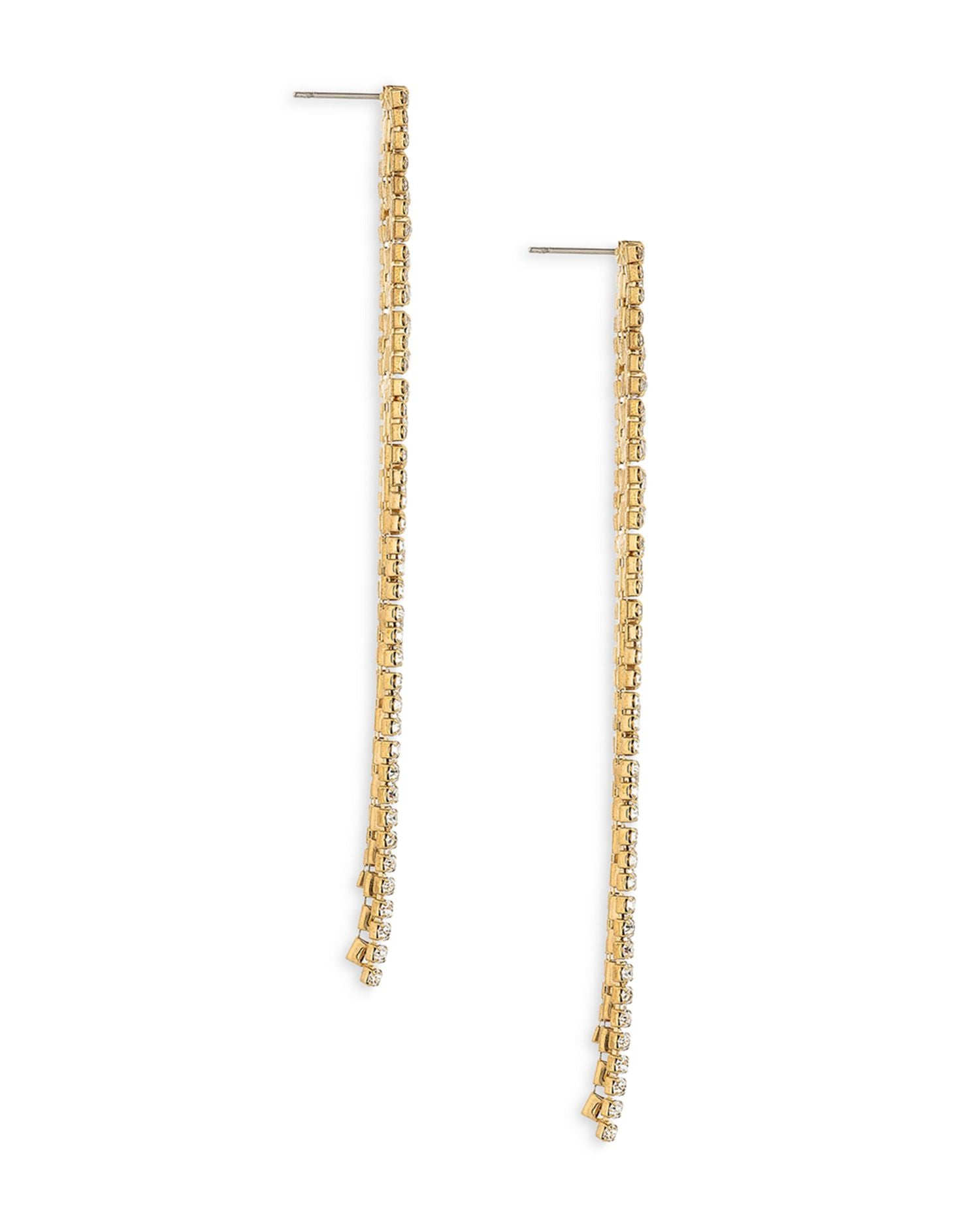 Your Moment Cubic Zirconia Linear Drop Earrings in 18K Gold Plated