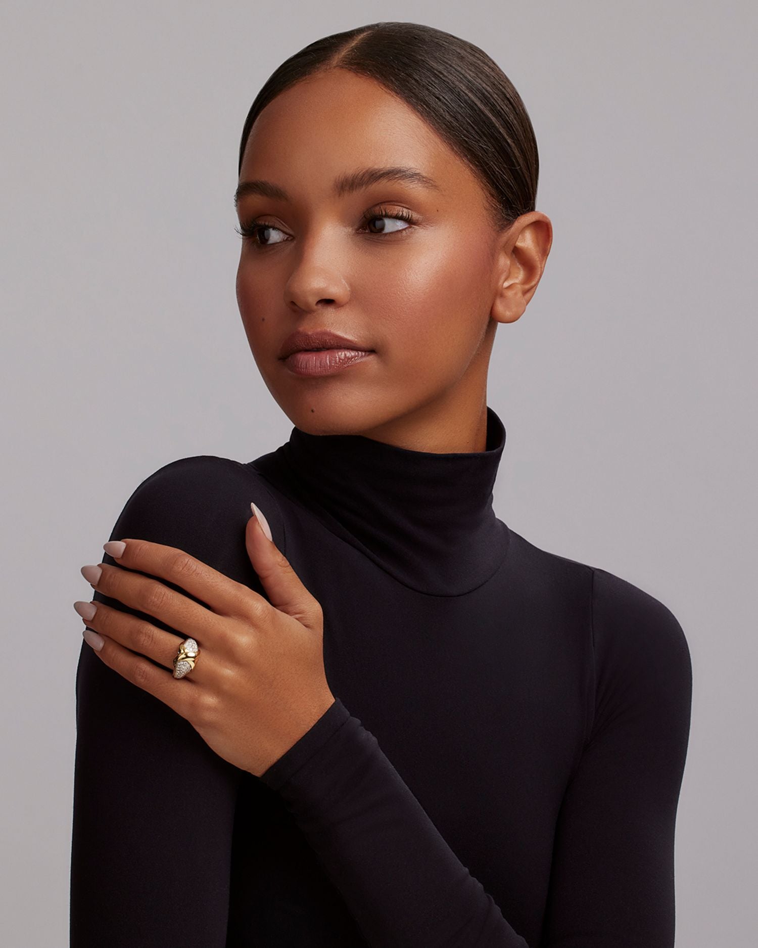 18K Yellow Gold & Sterling Silver Embrace Diamond Pavé X Ring