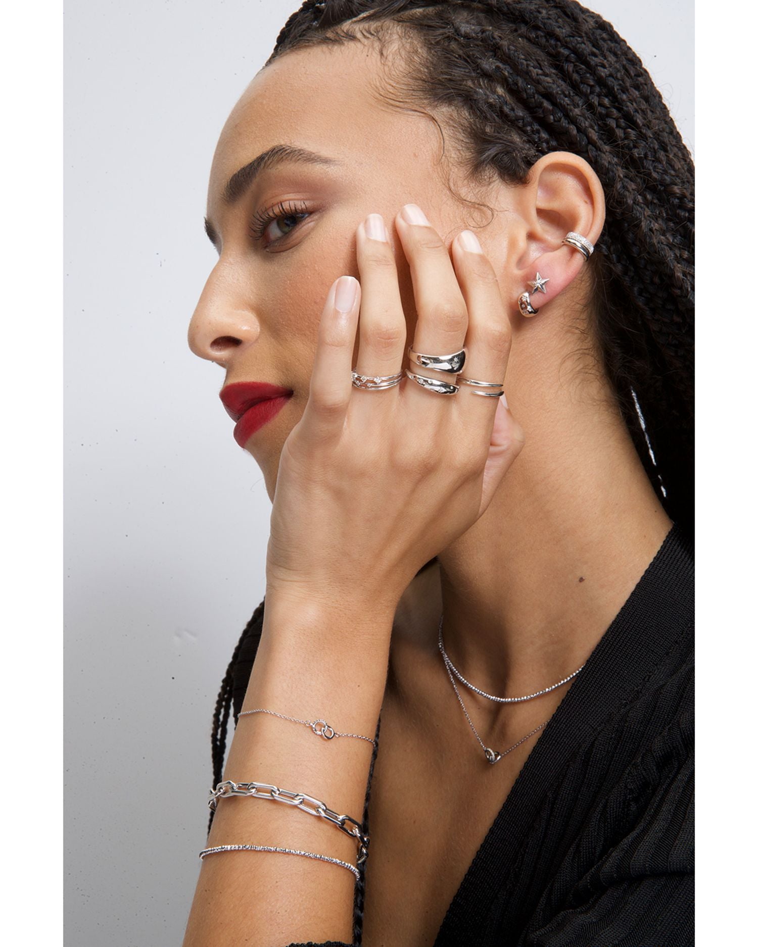 Sterling Silver Beaded Chain Bracelet