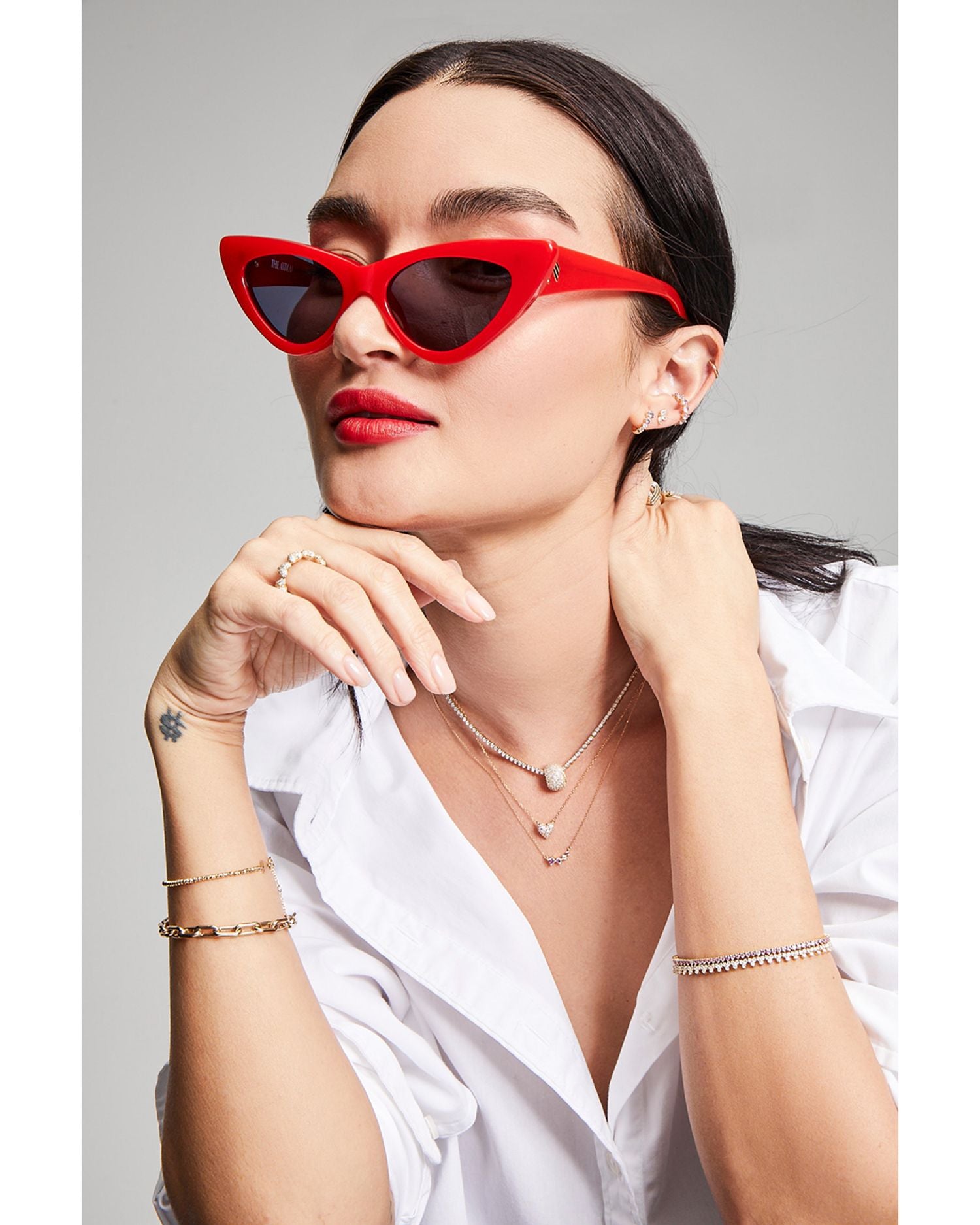 14K Yellow Gold Pink Sapphire & Diamond Tennis Bracelet