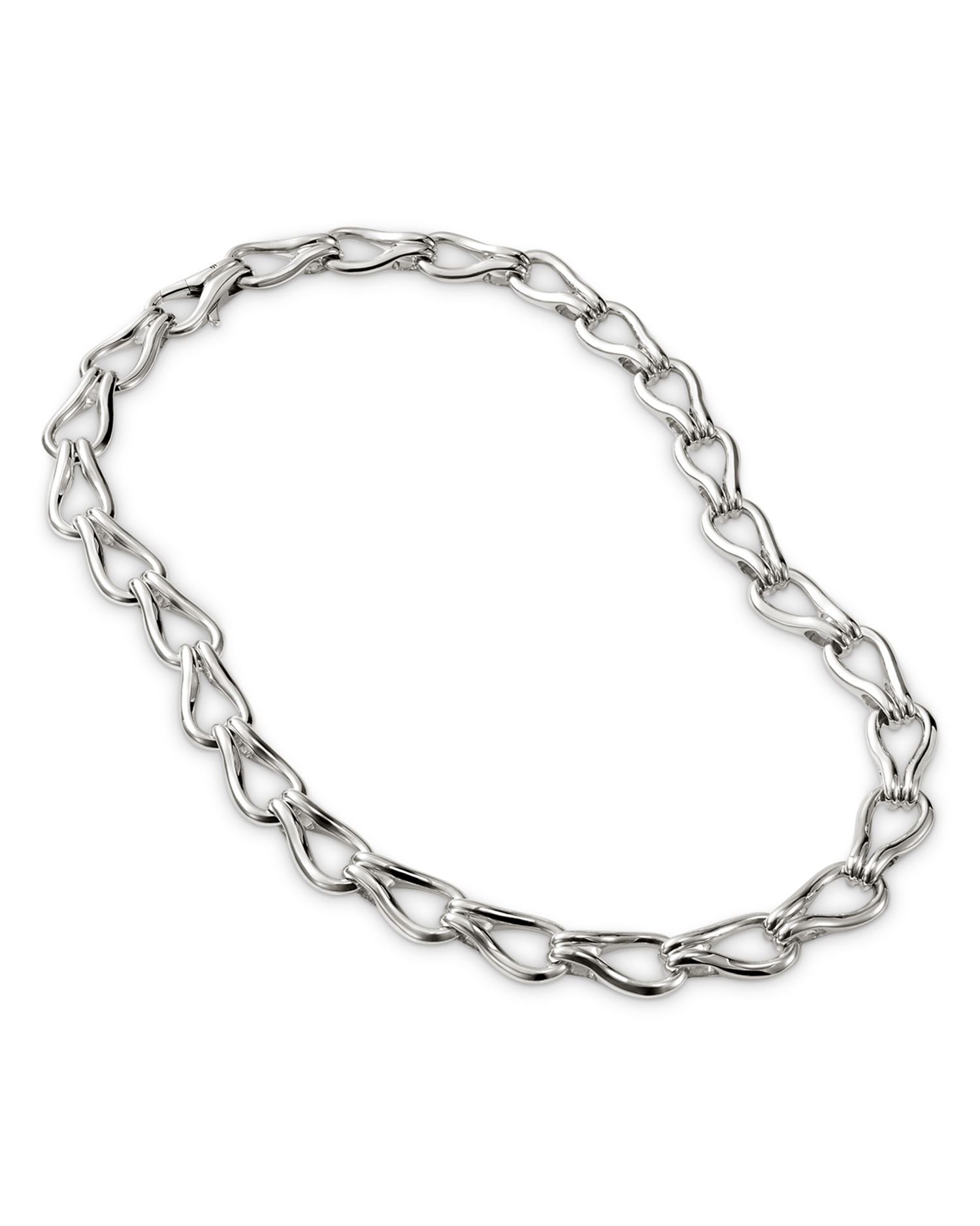 Sterling Silver Open Link Collar Necklace, 18'