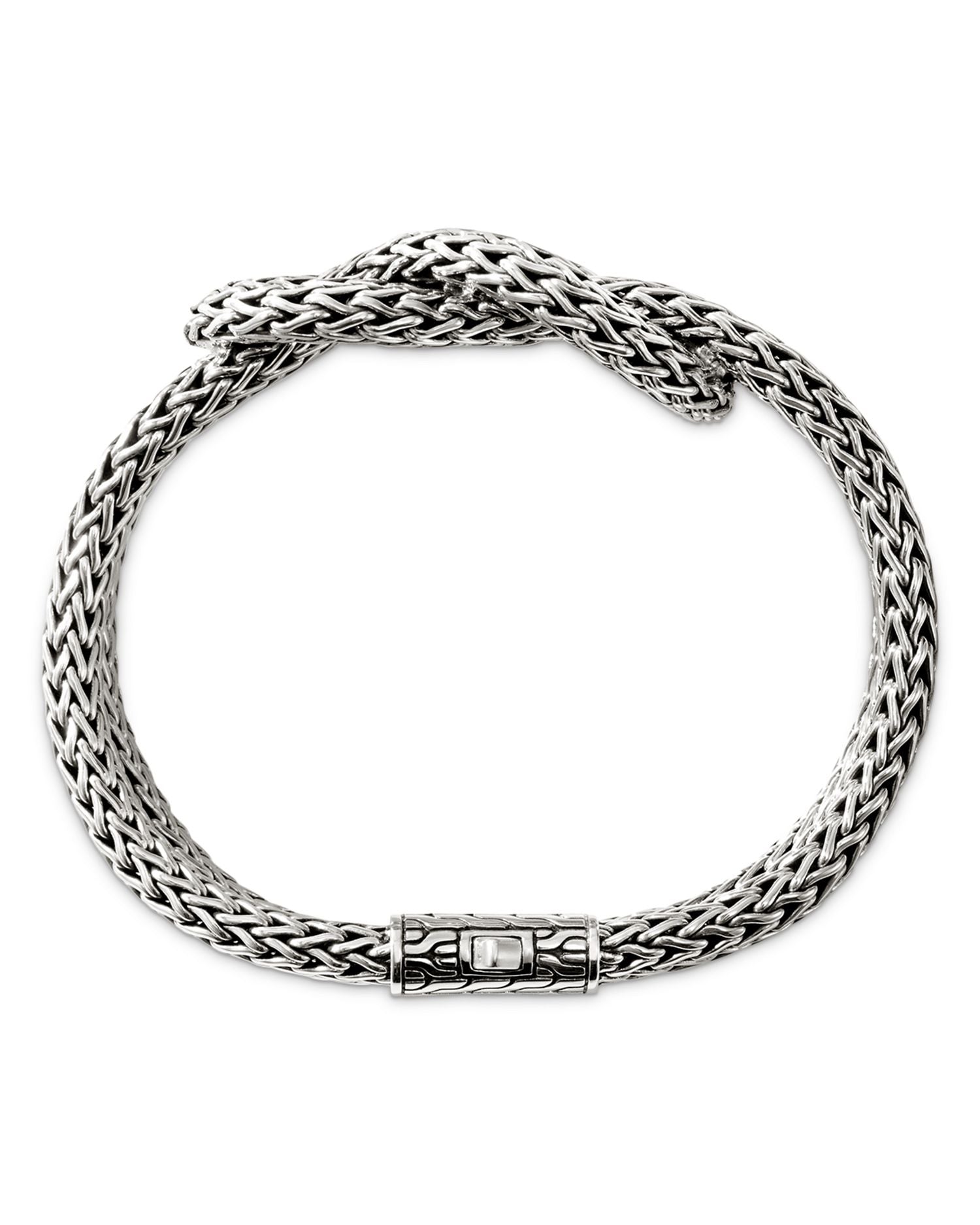 Sterling Silver Classic Chain Love Knot Woven Link Bracelet