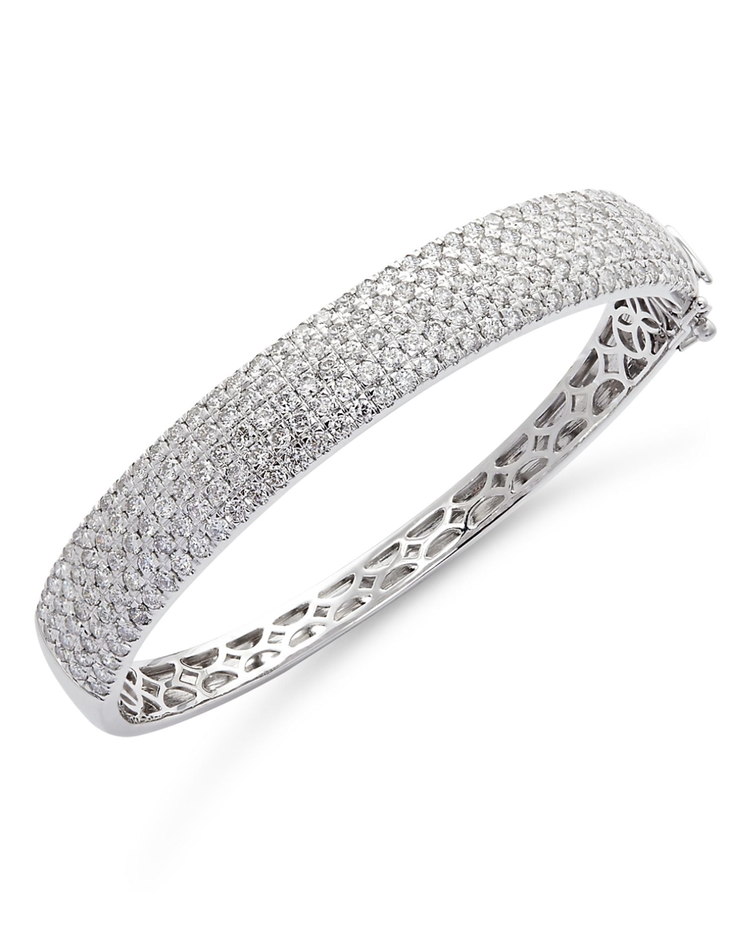 Diamond Pavé Bangle Bracelet in 14K White Gold, 5.0 ct. t.w.