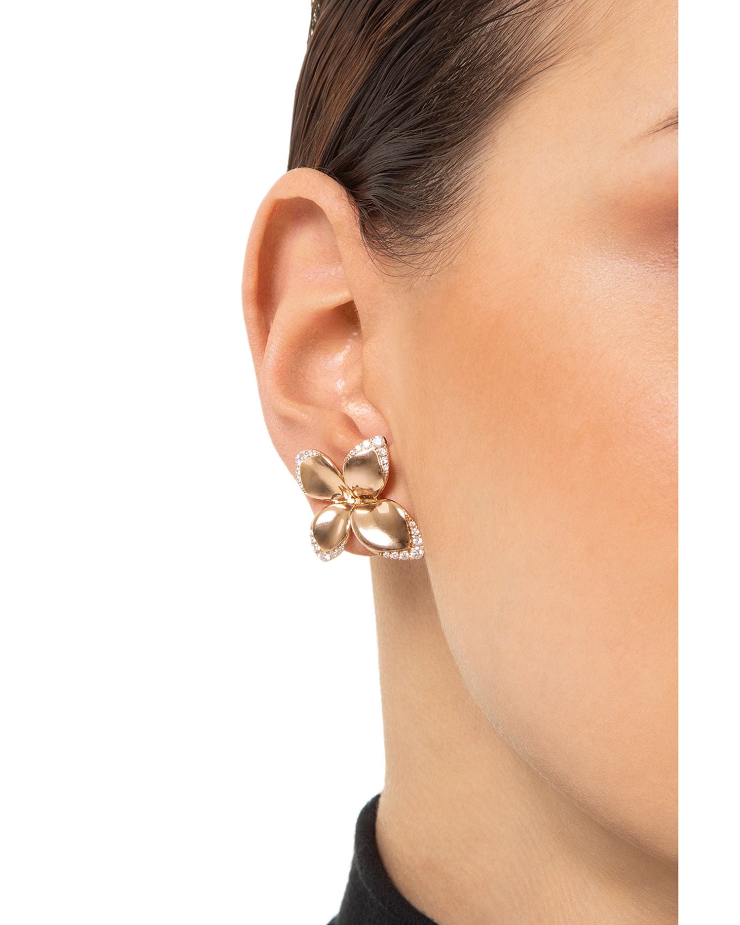 18K Rose Gold Giardini Segreti Diamond Flower Statement Earrings