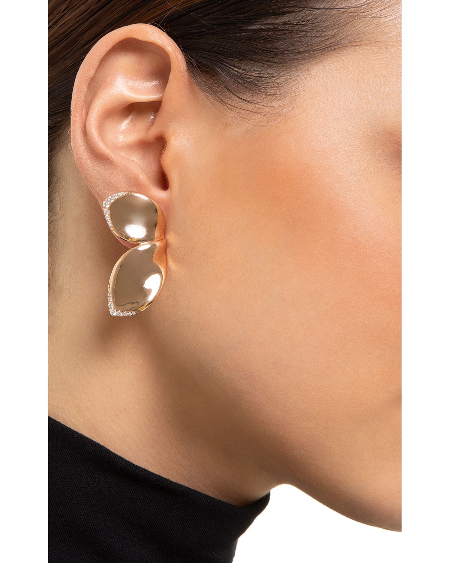 18K Rose Gold Giardini Segreti Diamond Flower Petal Statement Earrings