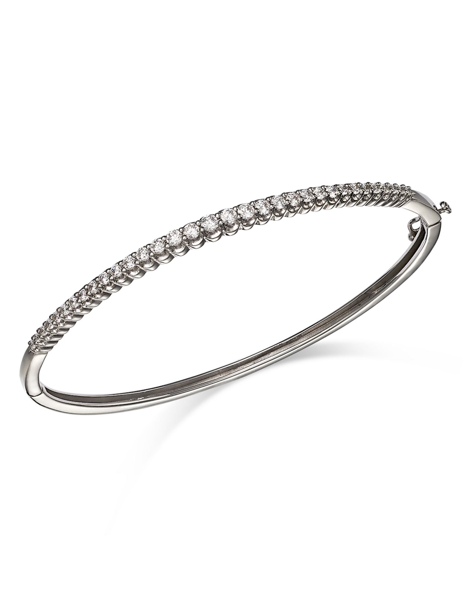 Diamond Bangle Bracelet in 14K White Gold, 1.0 ct. t.w.