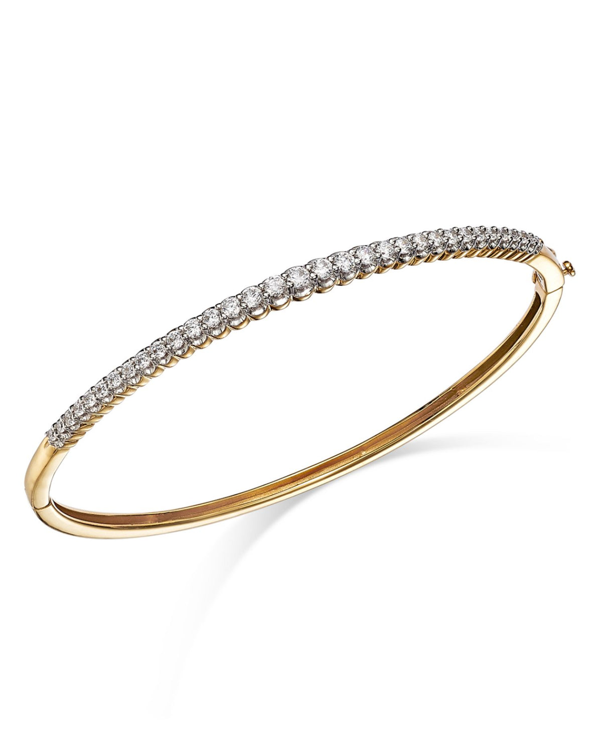 Diamond Bangle Bracelet in 14K Yellow Gold, 1.0 ct. t.w.