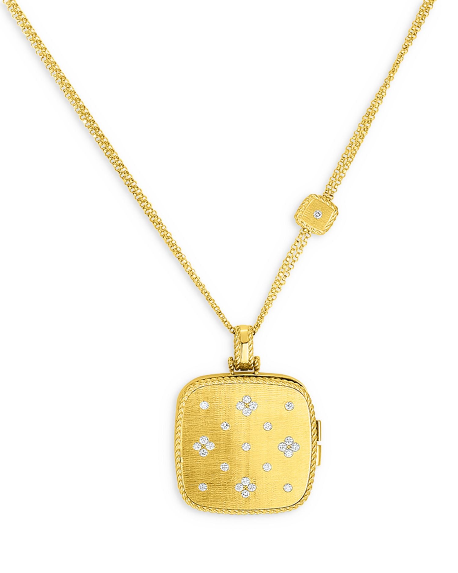 18K Yellow Gold Venetian Princess Diamond Locket Pendant Necklace, 0.35 ct. tw.