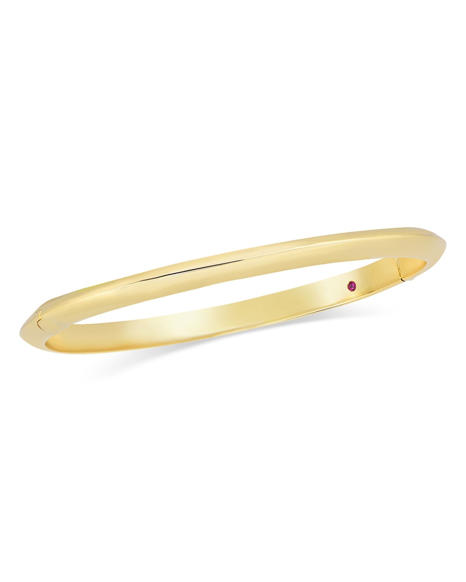 18K Yellow Gold Knife Edge Hinged Bangle Bracelet