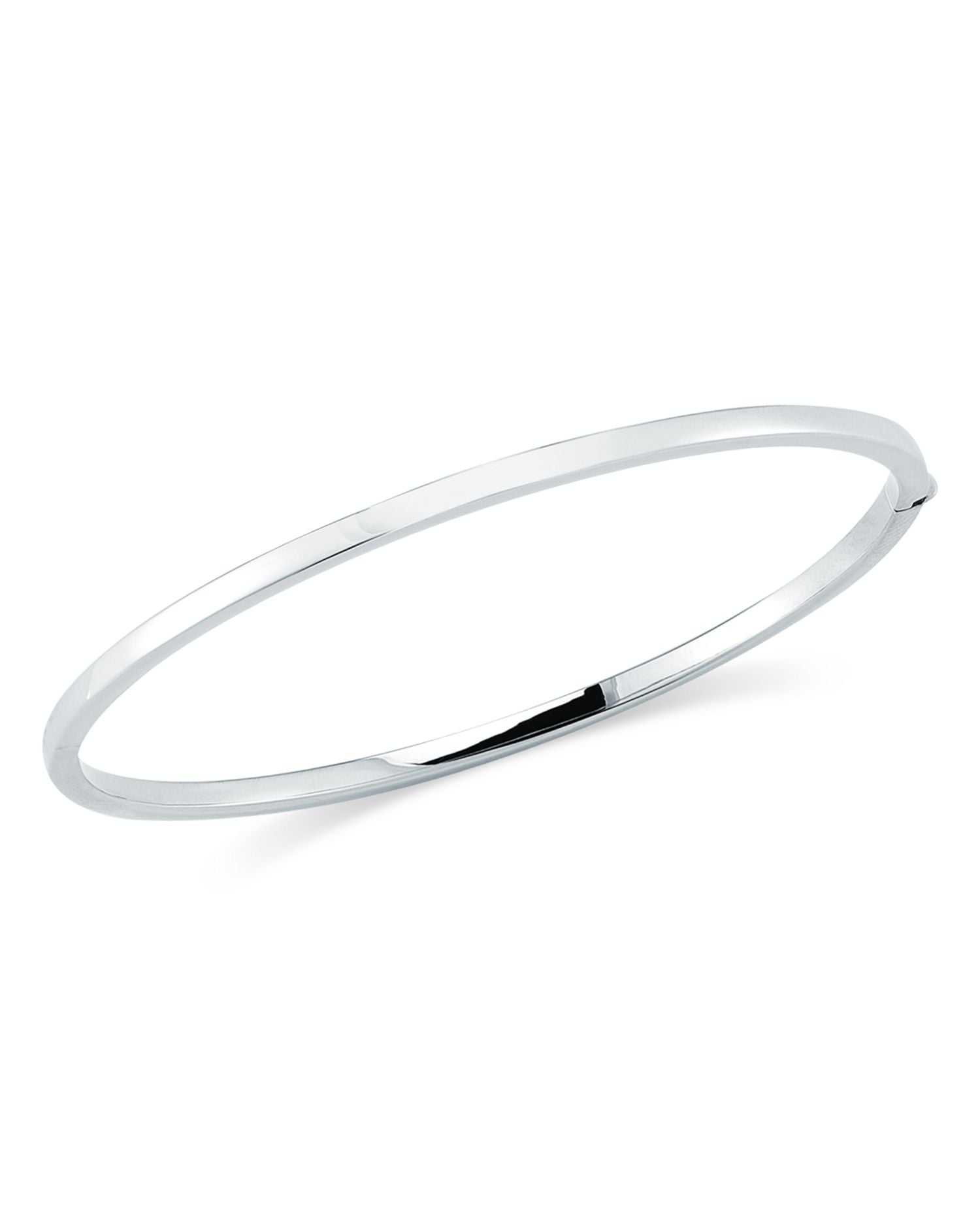 18K White Gold Oval Bangle Bracelet