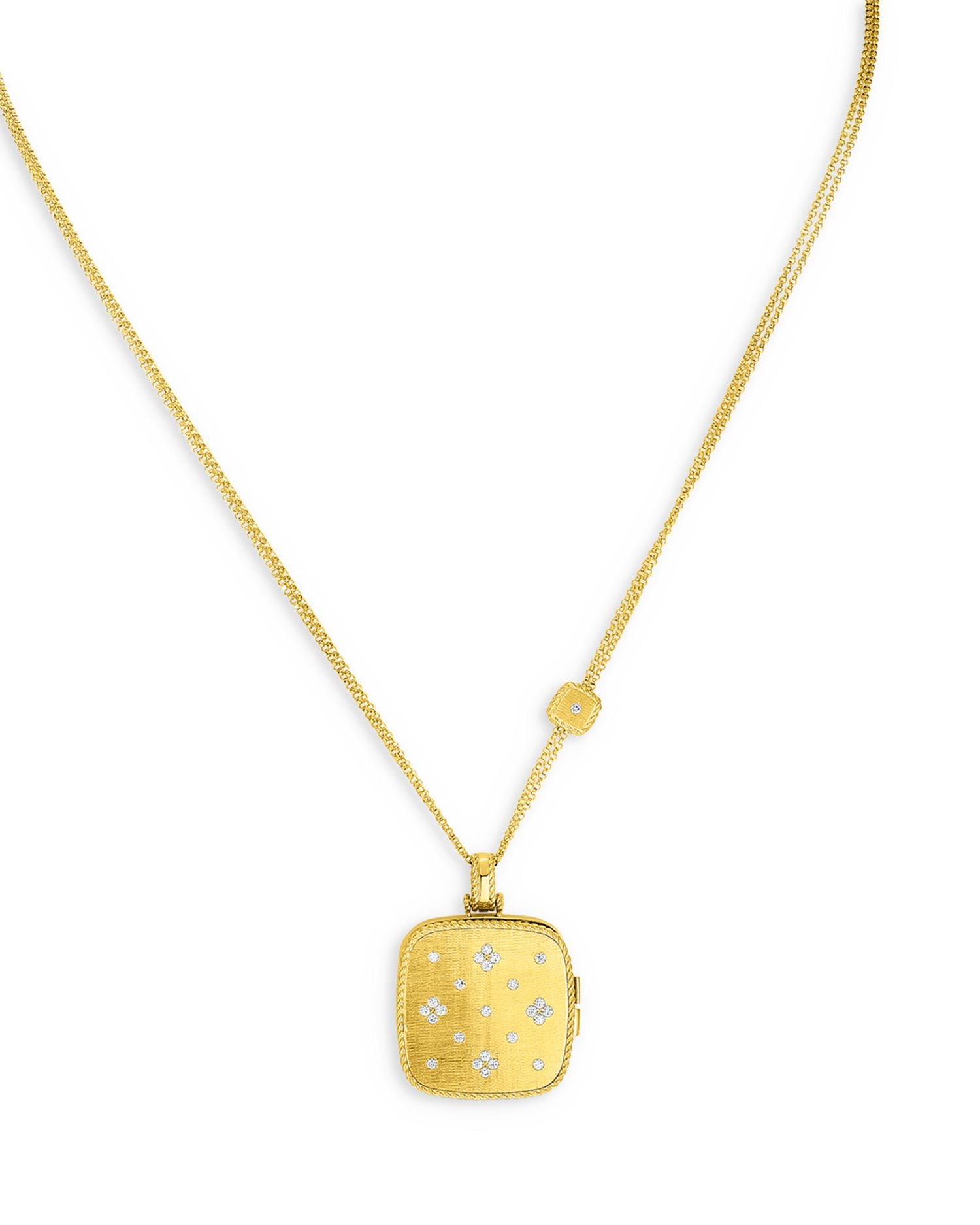 18K Yellow Gold Venetian Princess Diamond Locket Pendant Necklace, 0.35 ct. tw.
