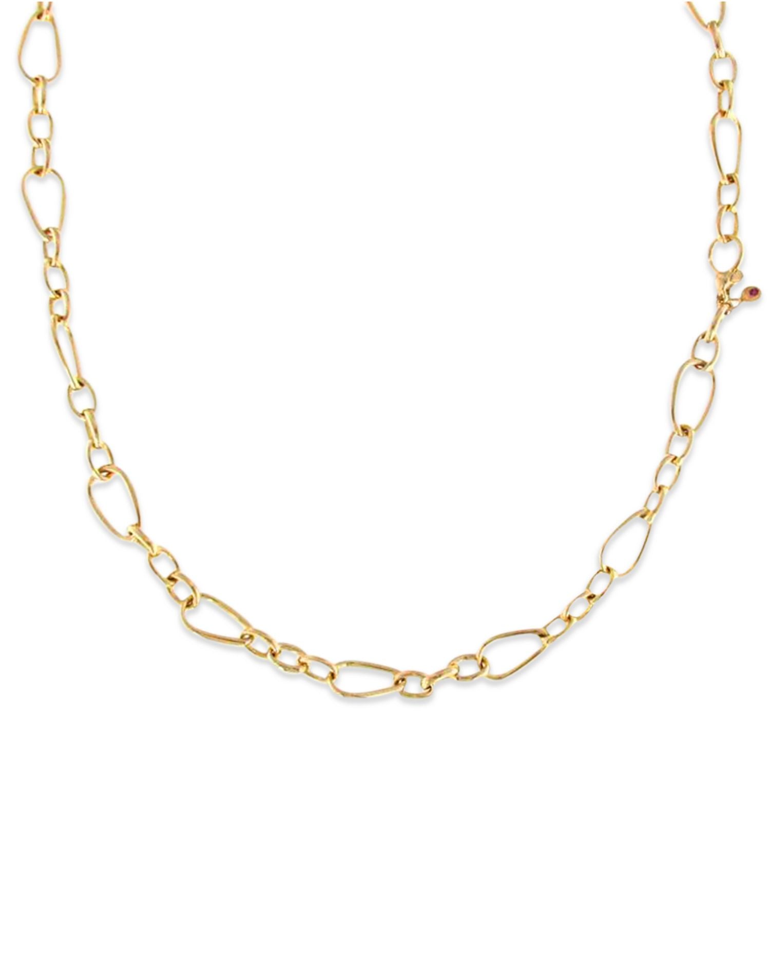 18K Yellow Gold Alternating Chain Necklace, 27'