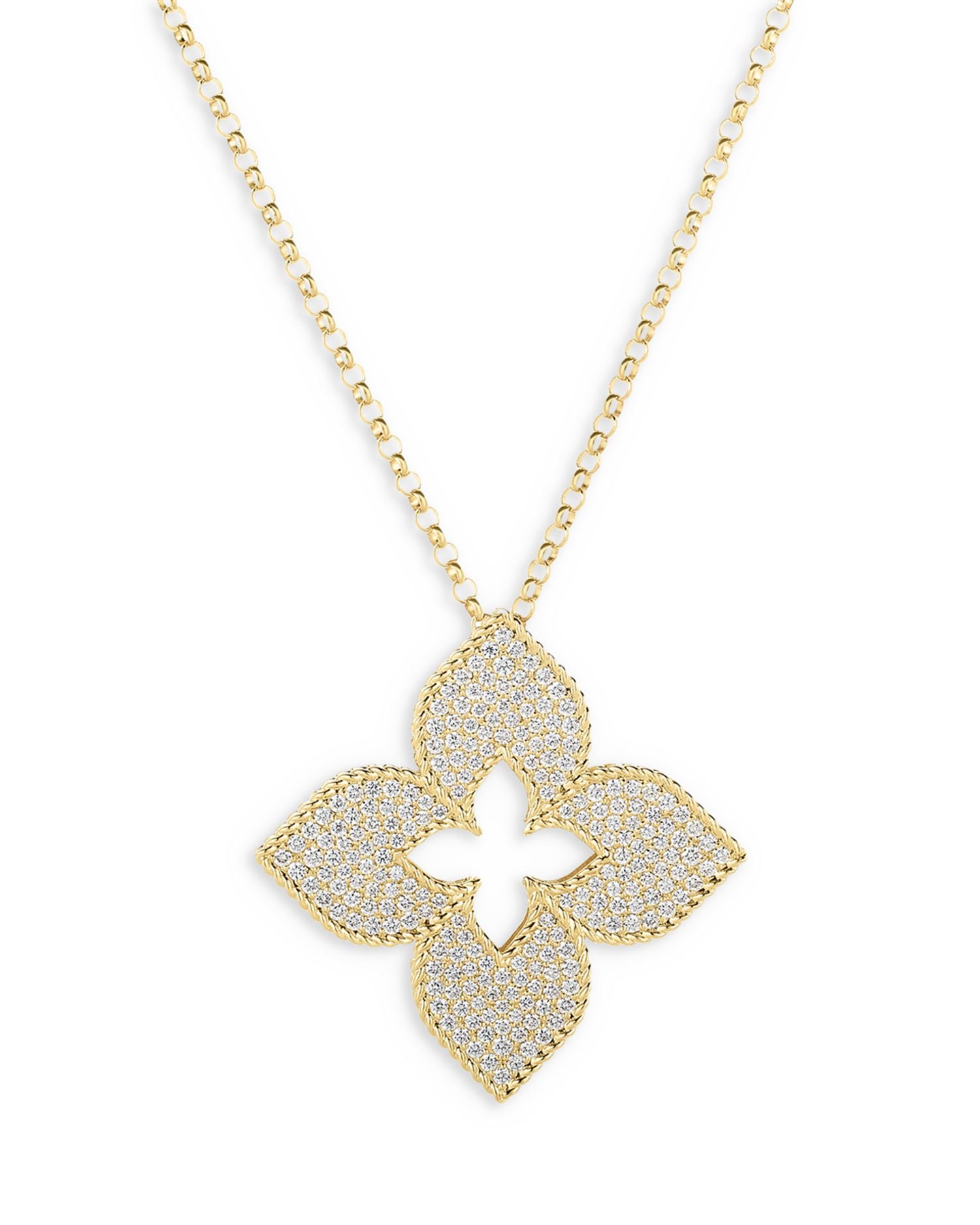 18K Gold Venetian Princess Diamond Pendant Necklace, 1.35 ct. t.w.