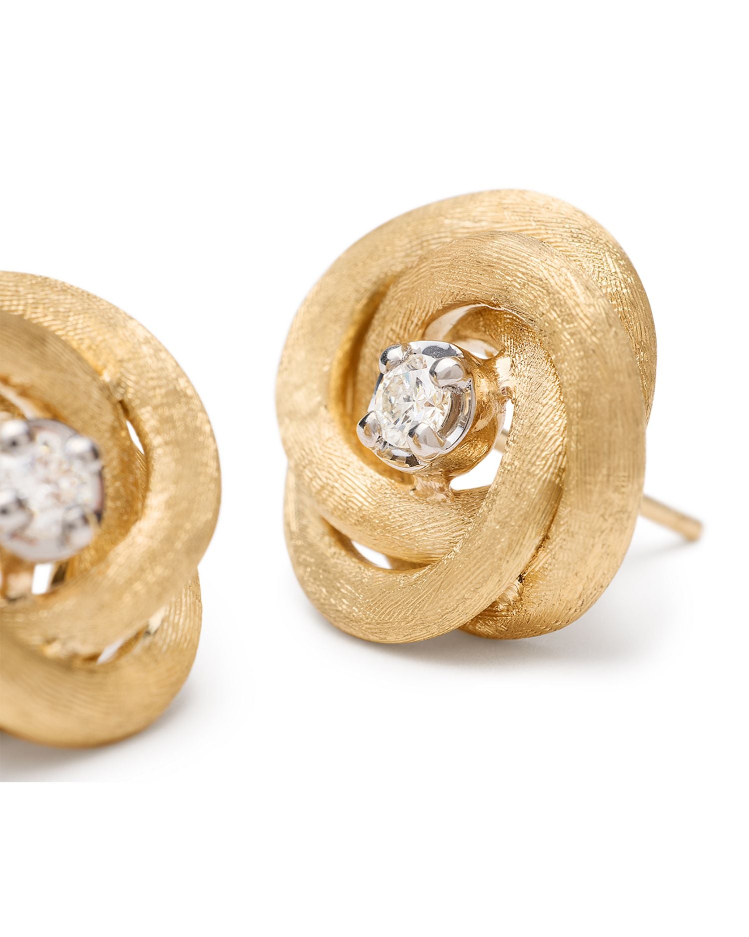 18K Yellow Gold Jaipur Link Diamond Stud Earrings