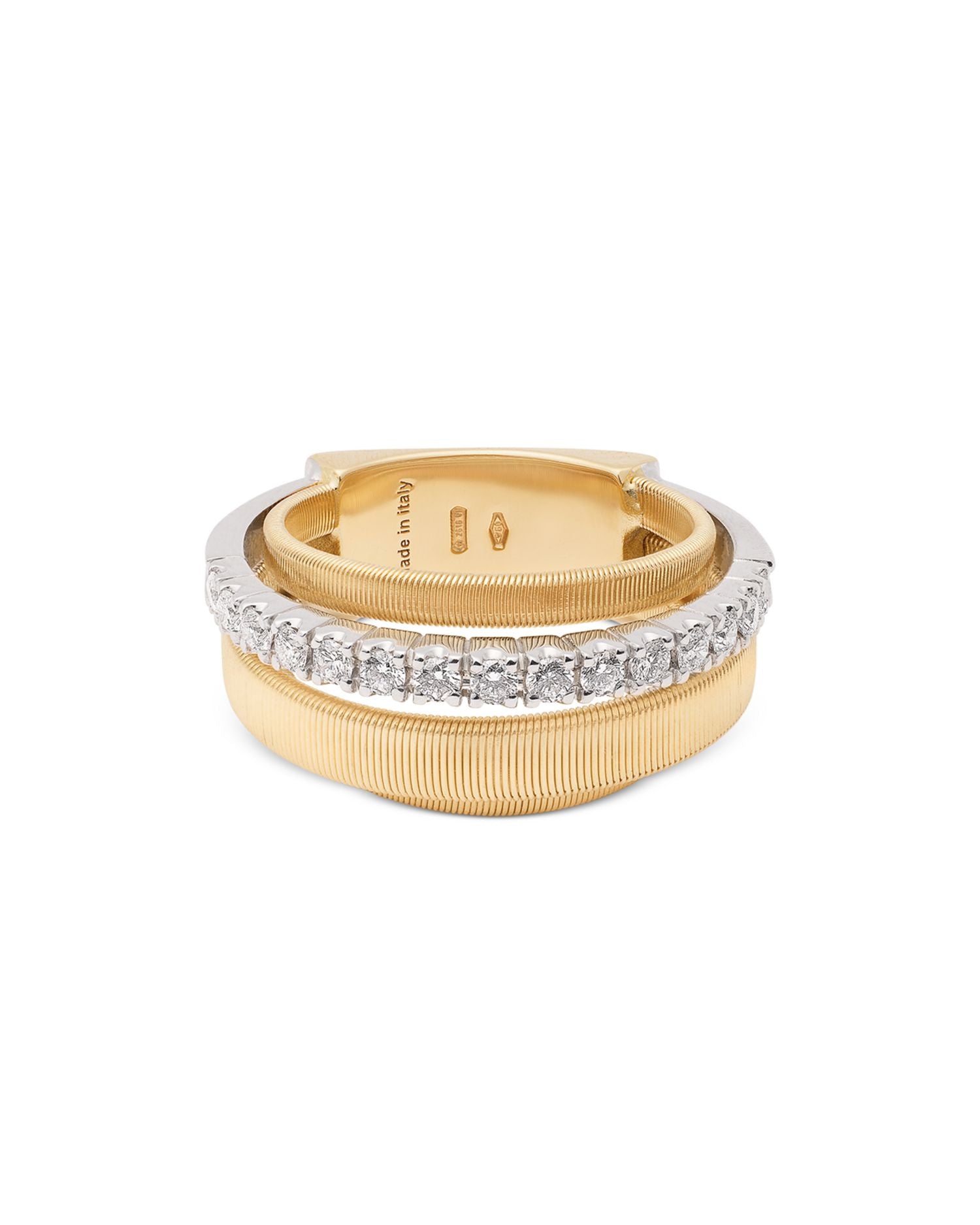 18K Yellow & White Gold Masai Diamond Strand Ring
