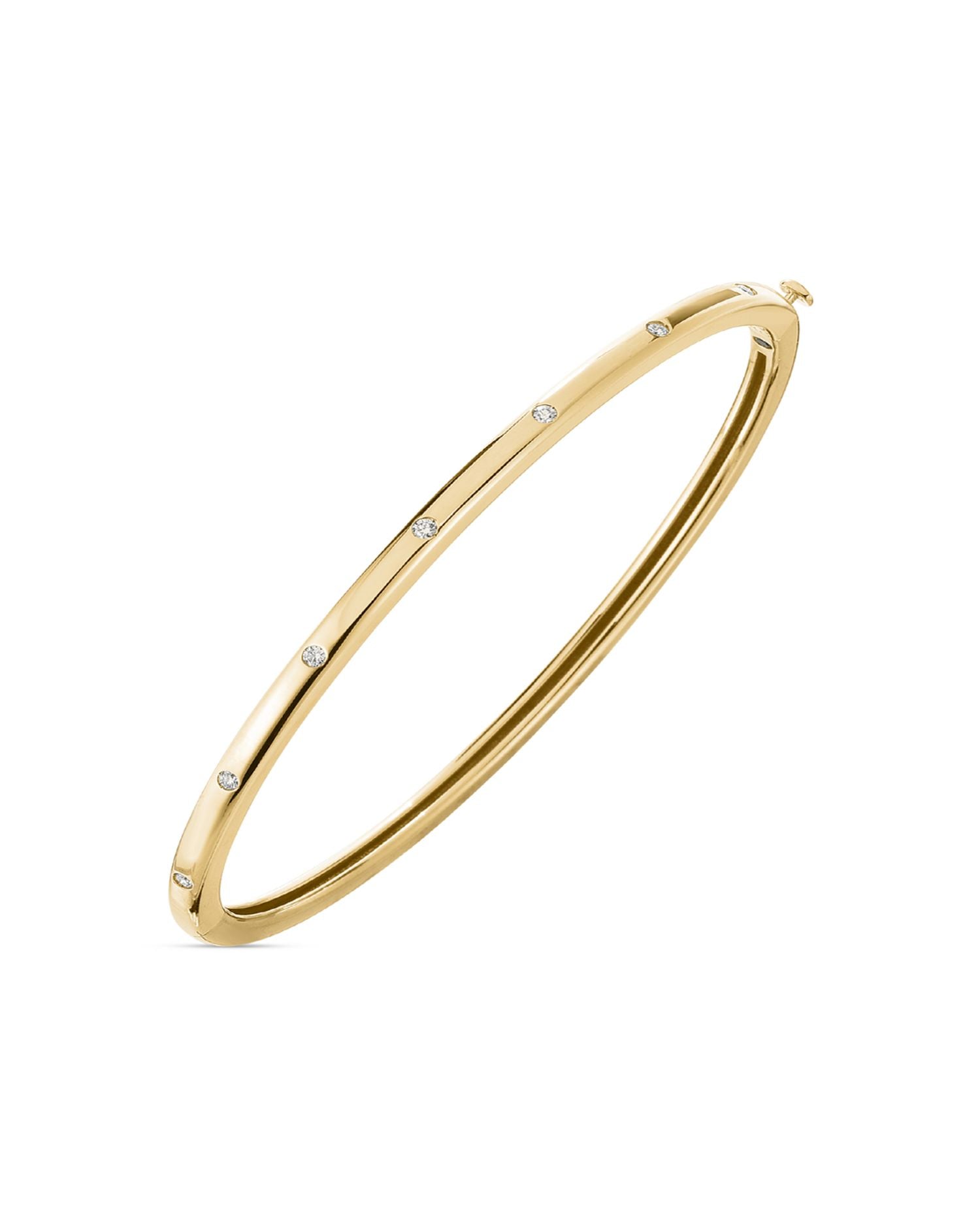 18K Gold Classica Diamond Pavé Thin Bangle Bracelet