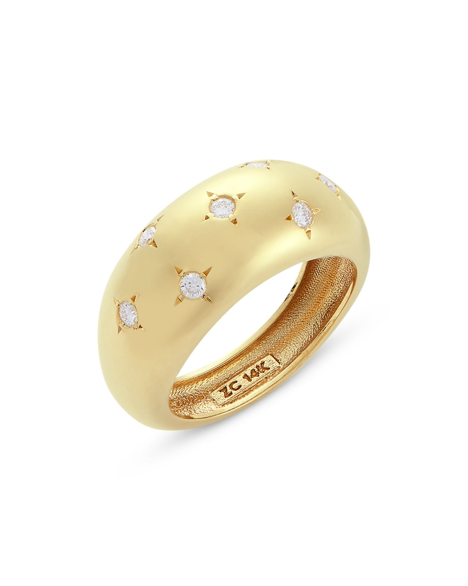 14K Yellow Gold Aura Diamond Ring