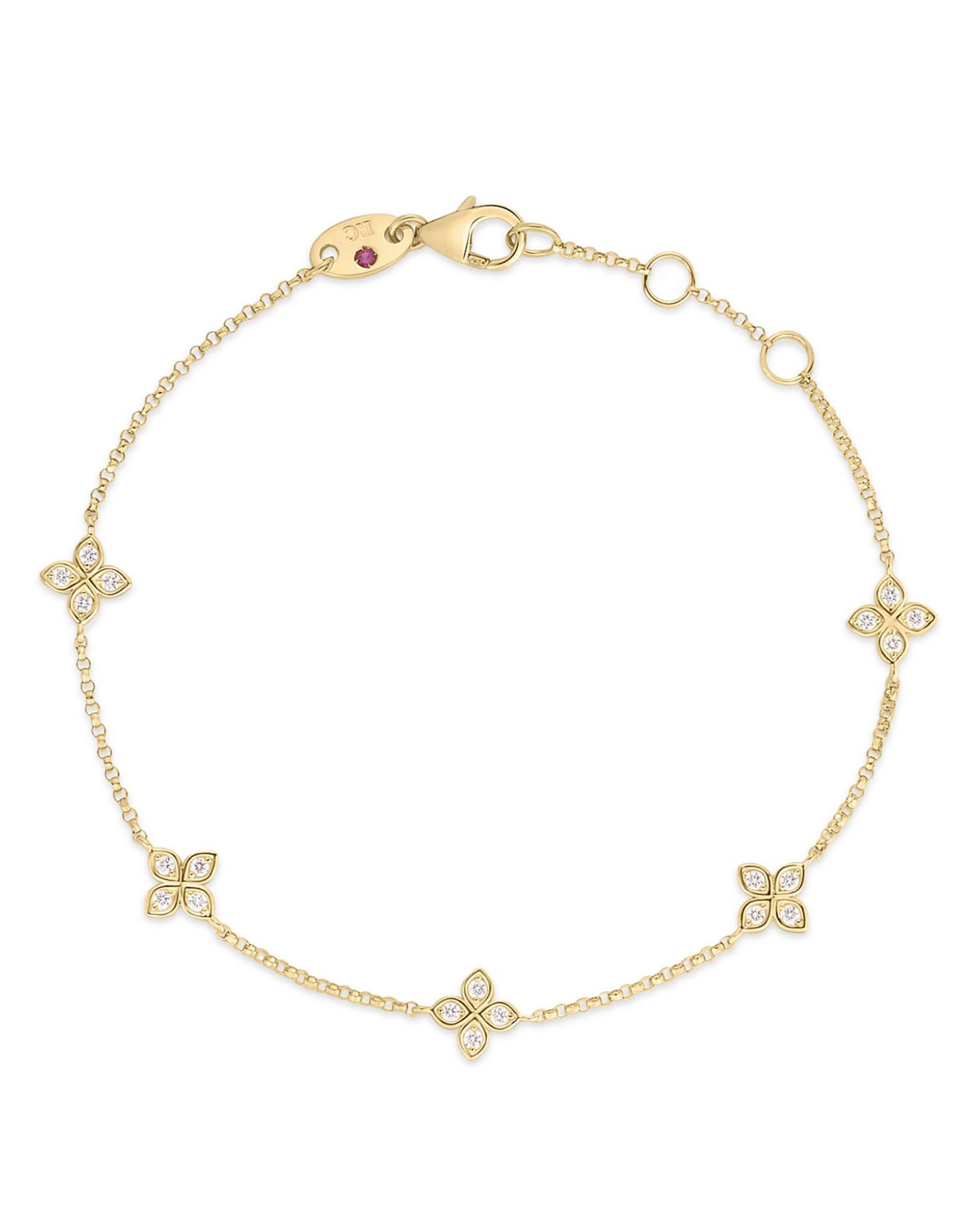 18K Yellow Gold Verona Love by the Inch Diamond Station Bracelet