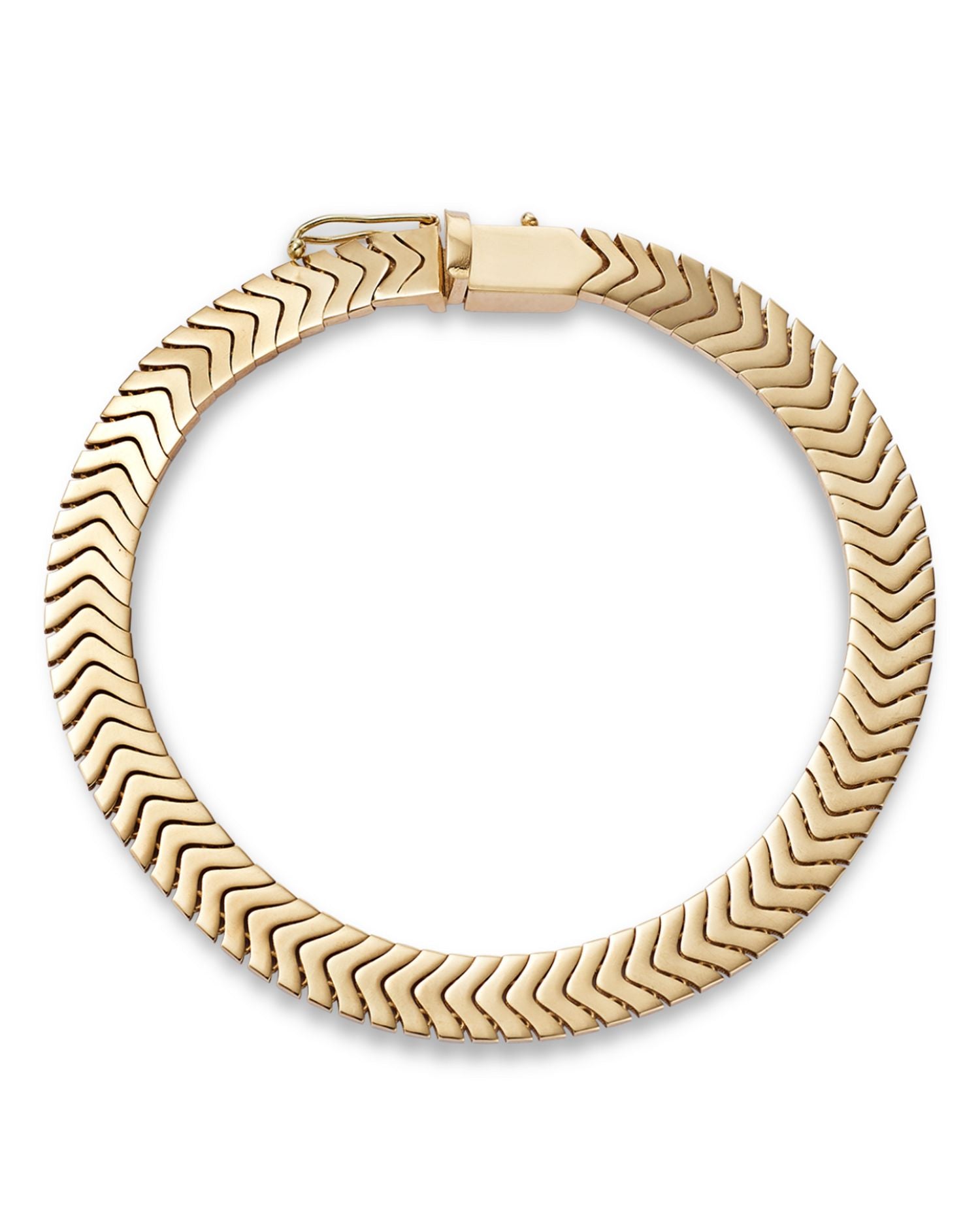 14K Yellow Gold Chevron Link Bracelet