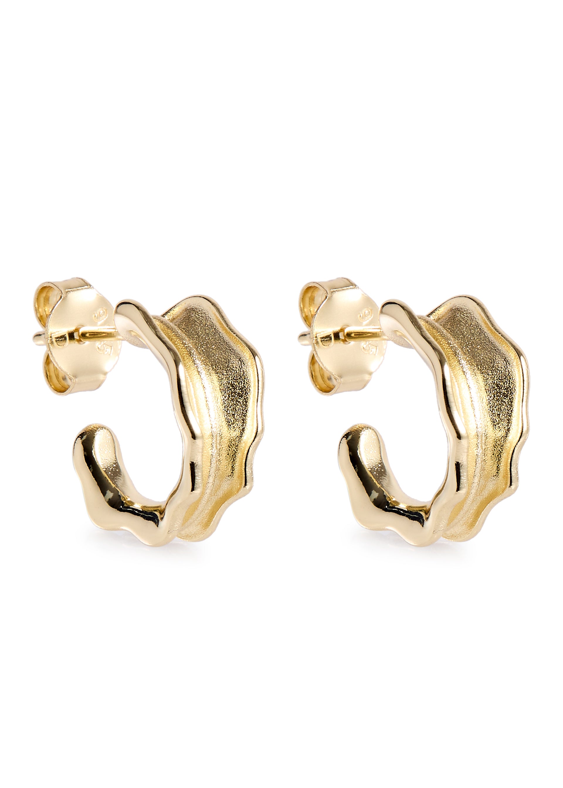 Leaf 18kt gold-plated hoop earrings