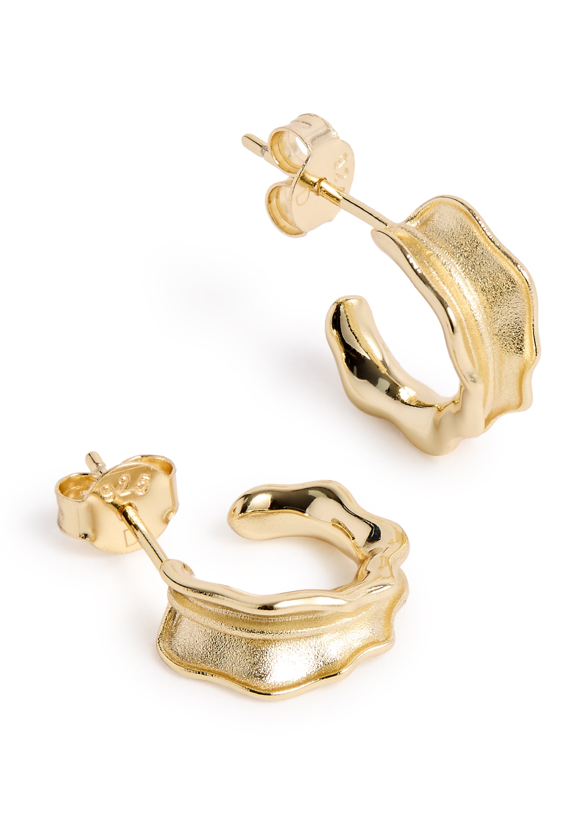 Leaf 18kt gold-plated hoop earrings