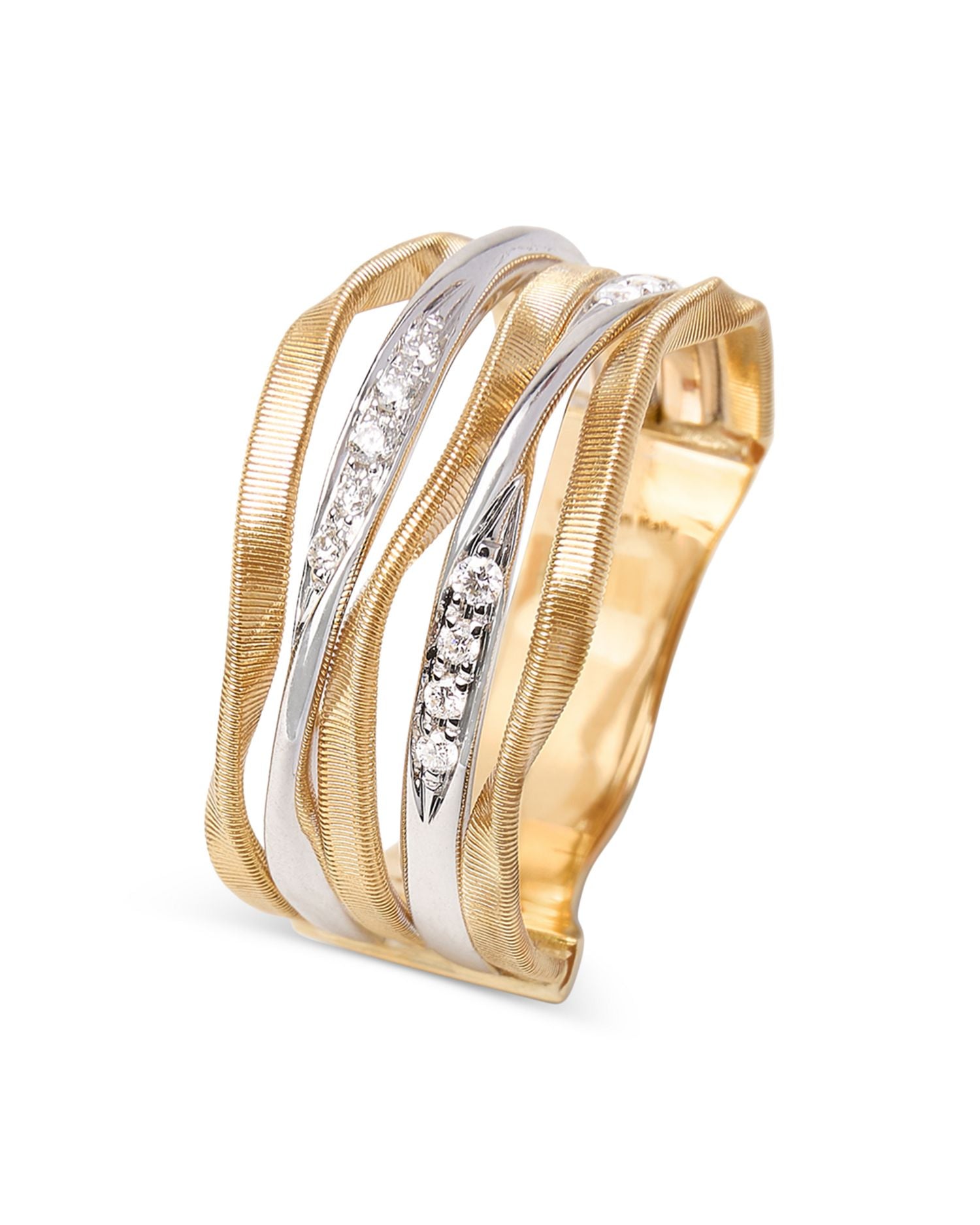18K Yellow Gold Marrakech Onde Diamond Multirow Ring