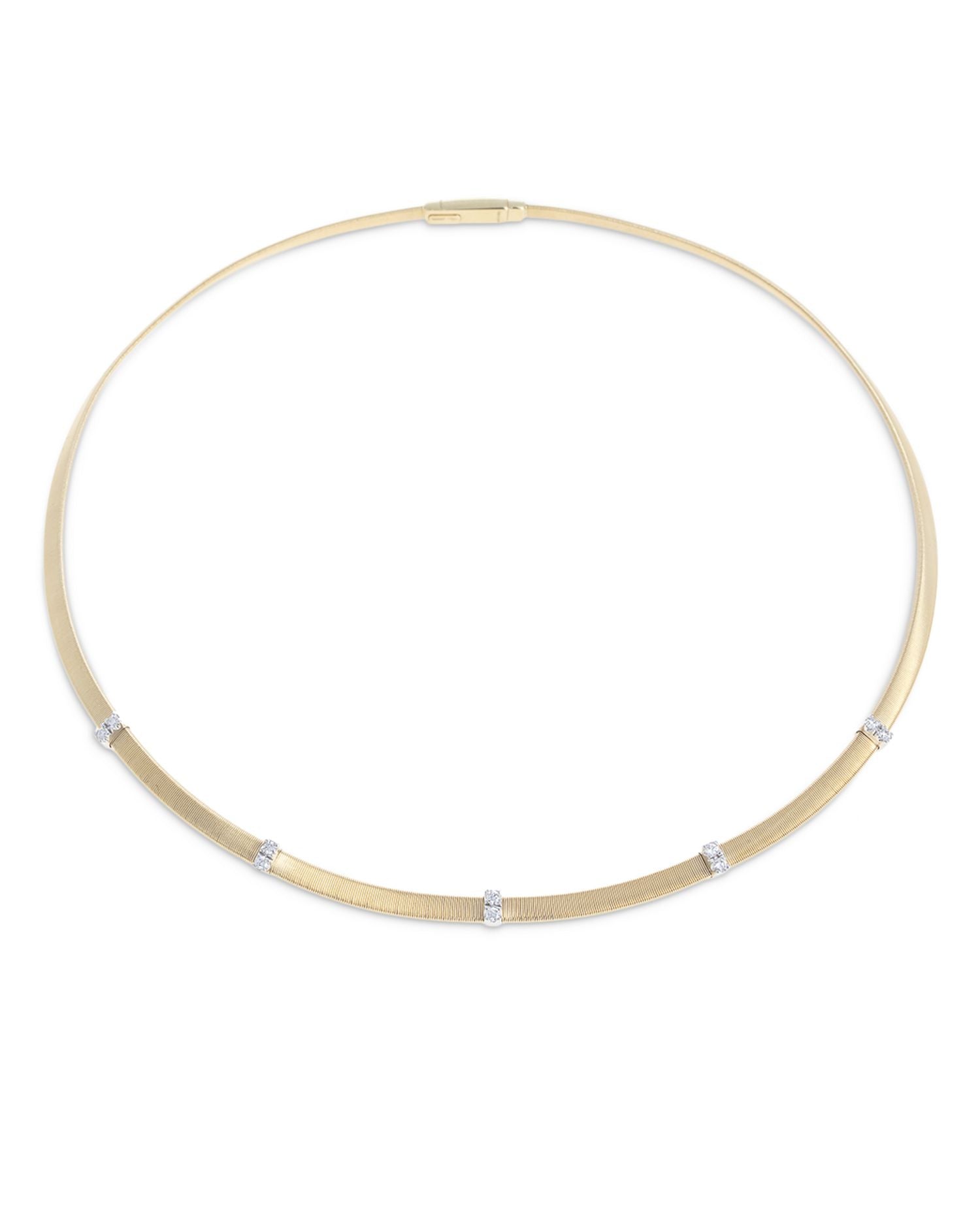 18K Yellow Gold Masai Diamond Station Collar Necklace, 16.5"