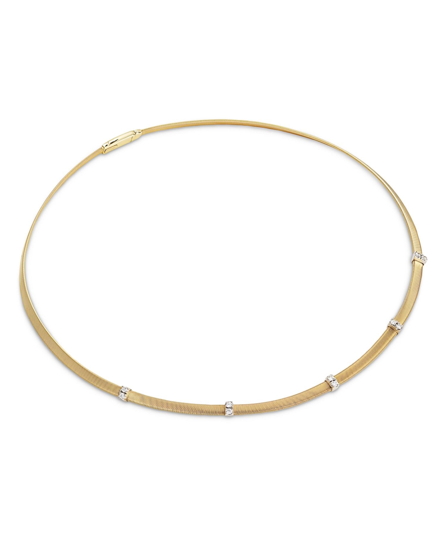 18K Yellow Gold Masai Diamond Station Collar Necklace, 16.5"