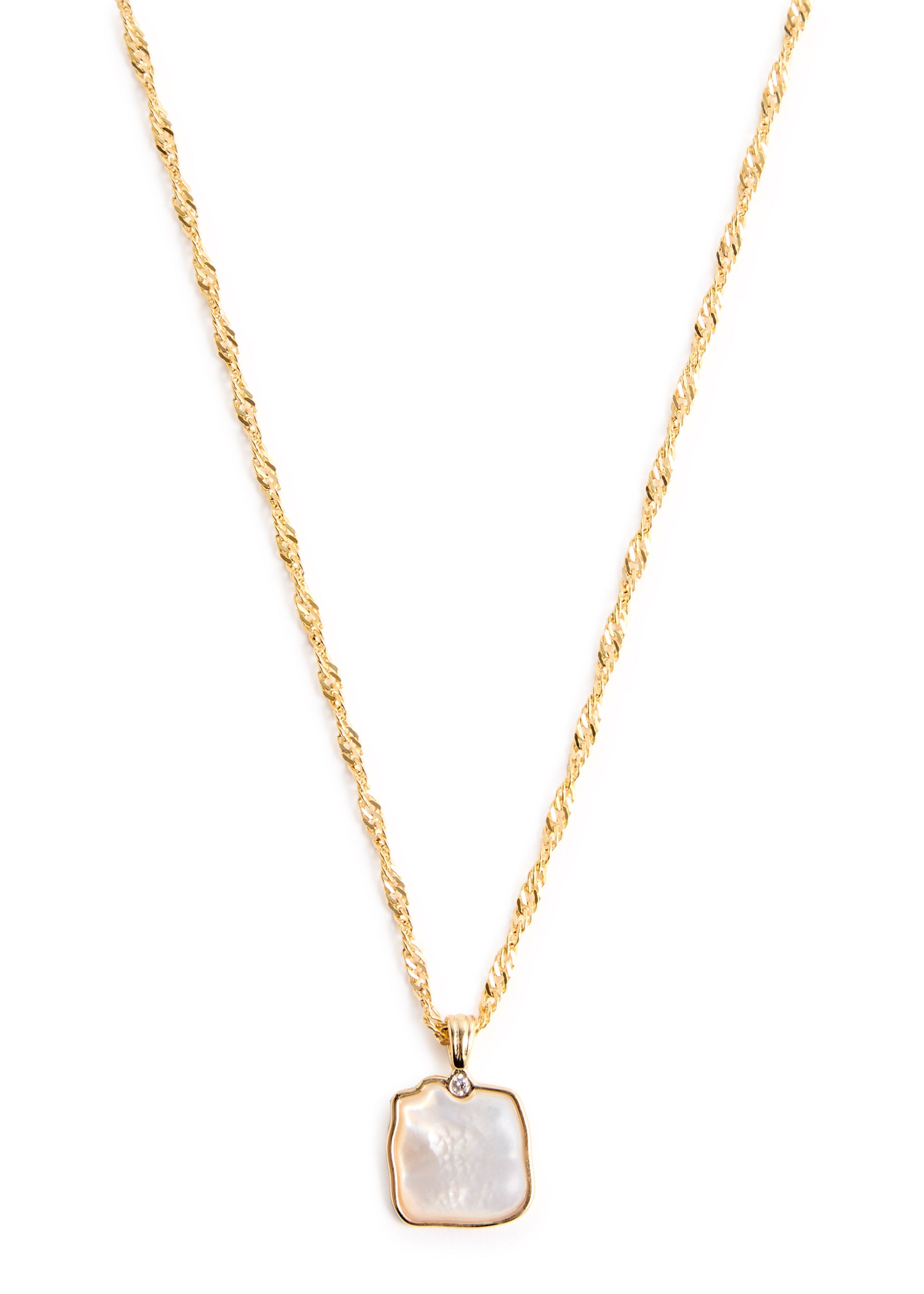 Mother of pearl 18kt gold-plated necklace