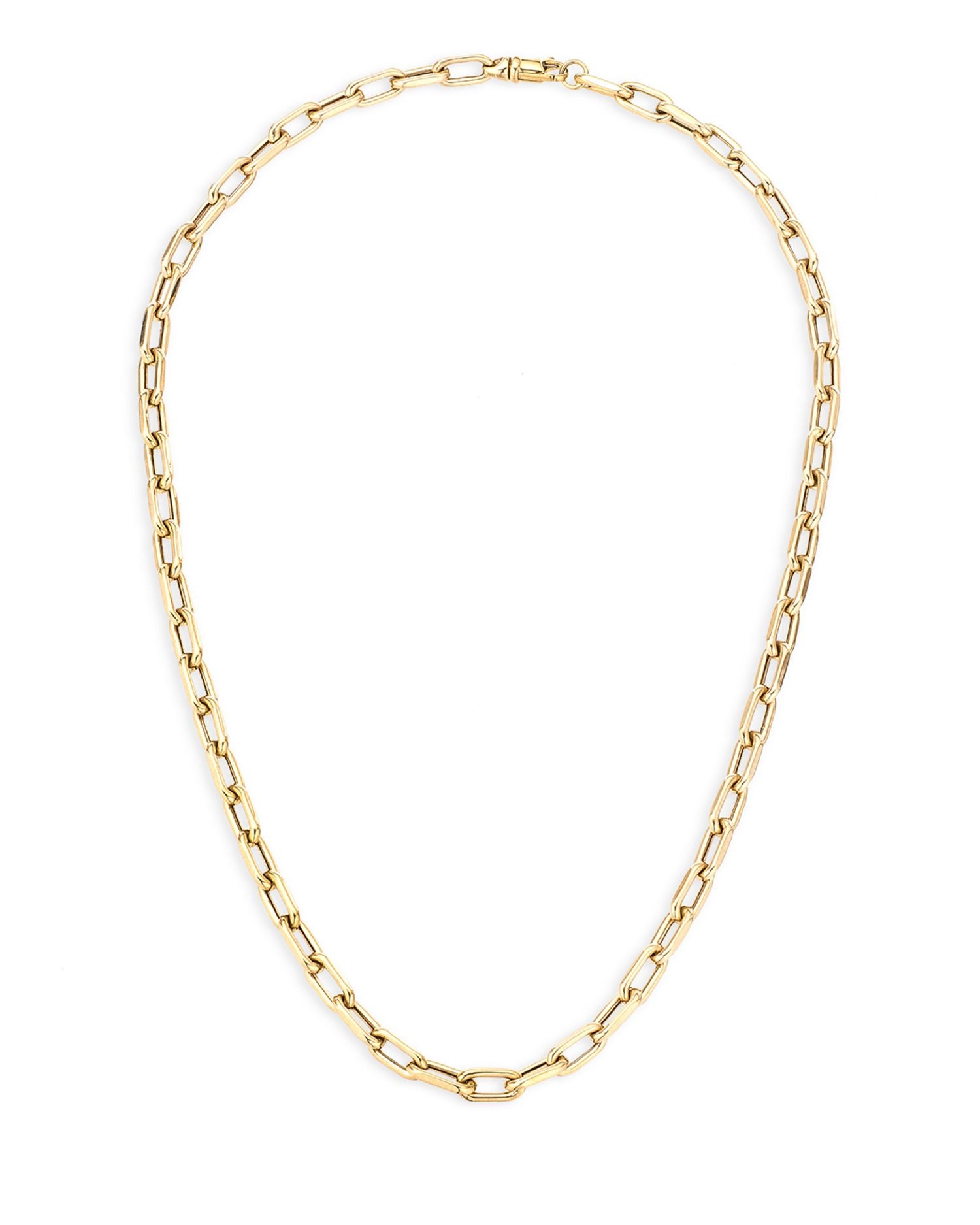 14K Yellow Gold Polished Oval Link Chain Necklace, 18'
