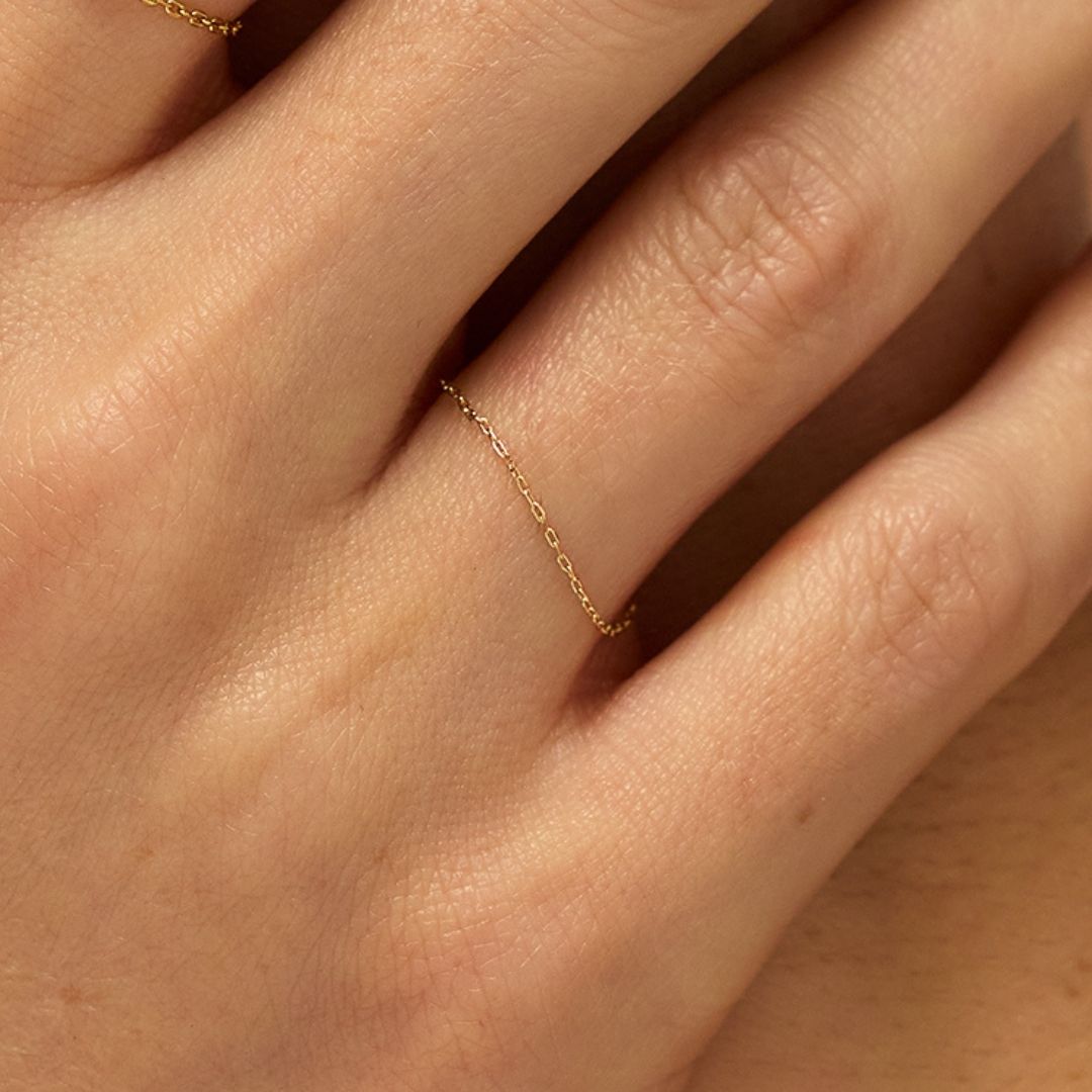 Solid Gold Chain Ring