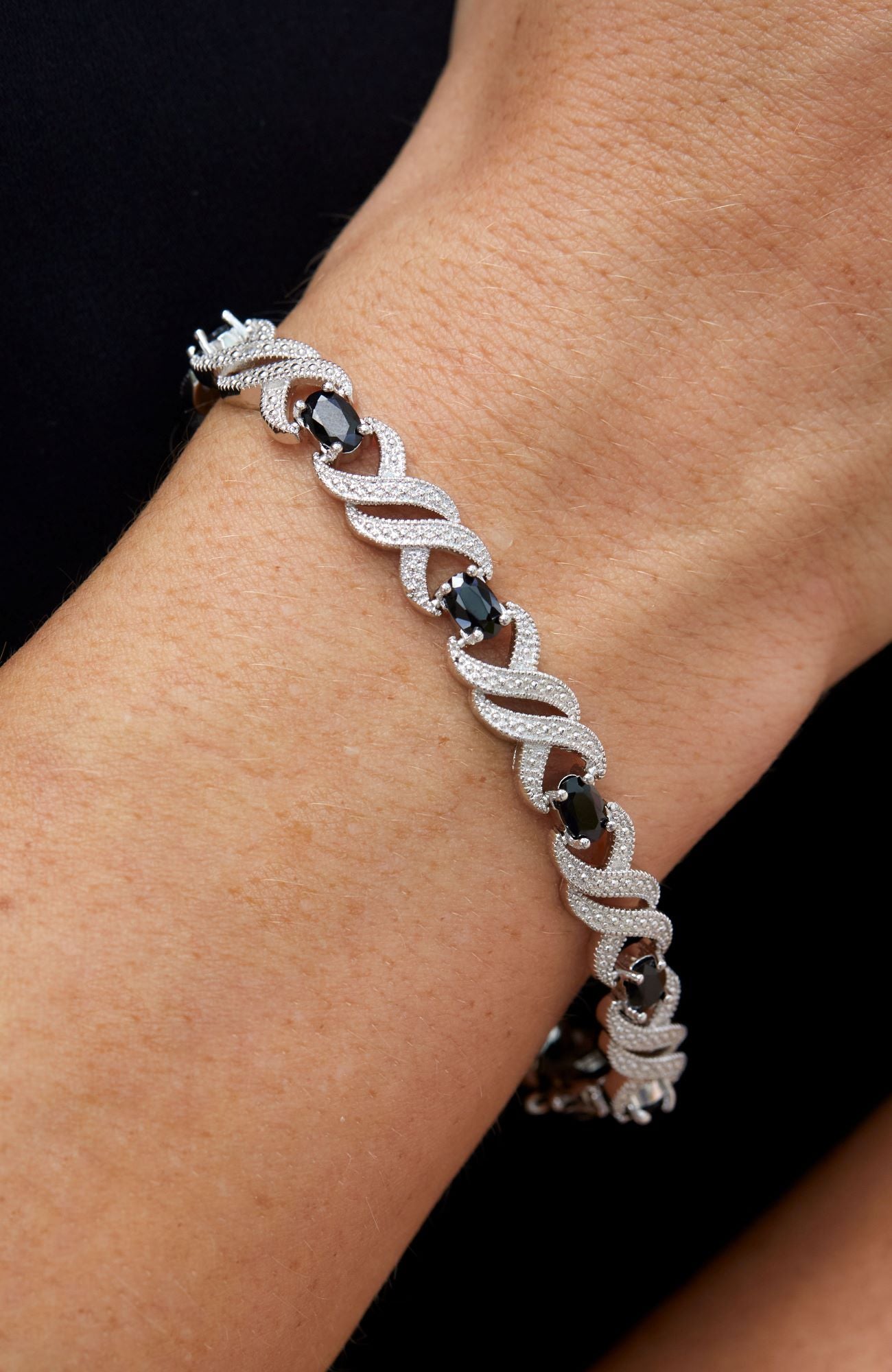 Genuine Gemstone and Diamond Bracelet