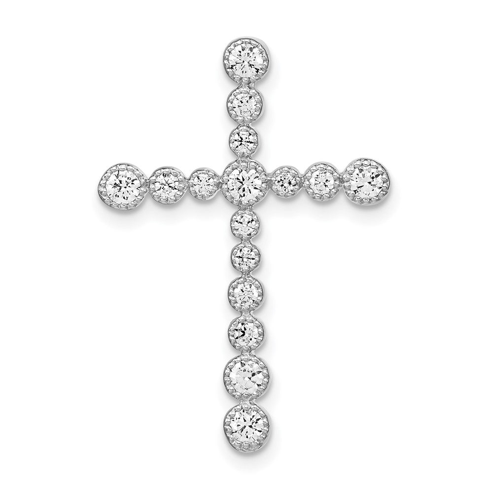 14K White Gold Lab Grown Diamond Cross Chain Slide Pendant (0.5ct VS G-H)