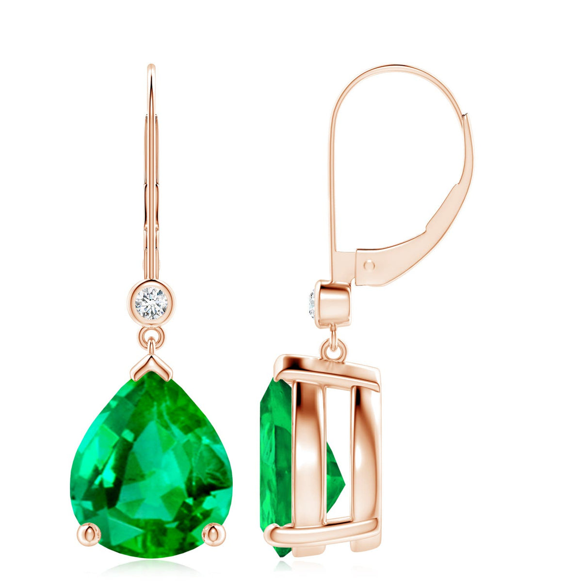 2.04 CTW Prong-Set Round Fancy Intense Yellow Diamond Leverback Dangle Earrings in Platinum