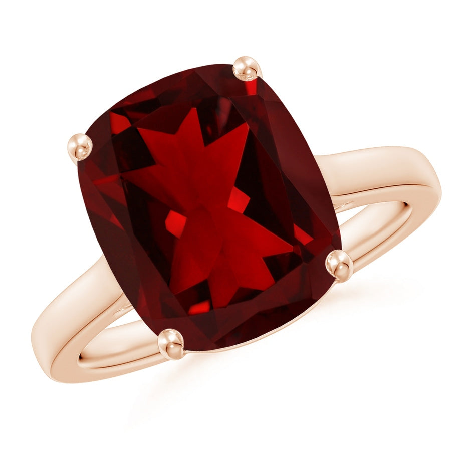 Classic Cushion Garnet Solitaire Ring