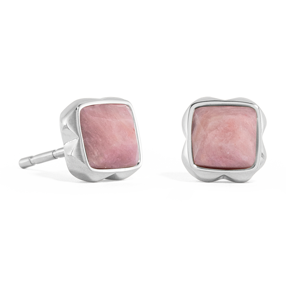 Birthstone July Earrings Rhodochrosite Silver