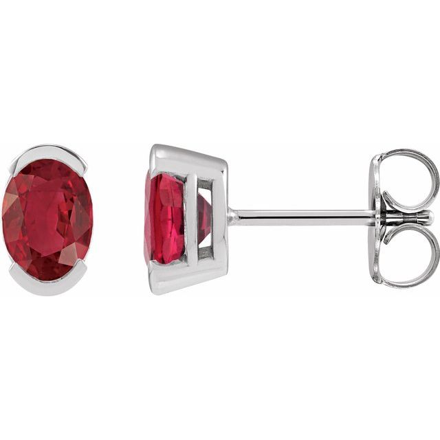 Lab-grown Diamond Stud Earrings in 14K White Gold