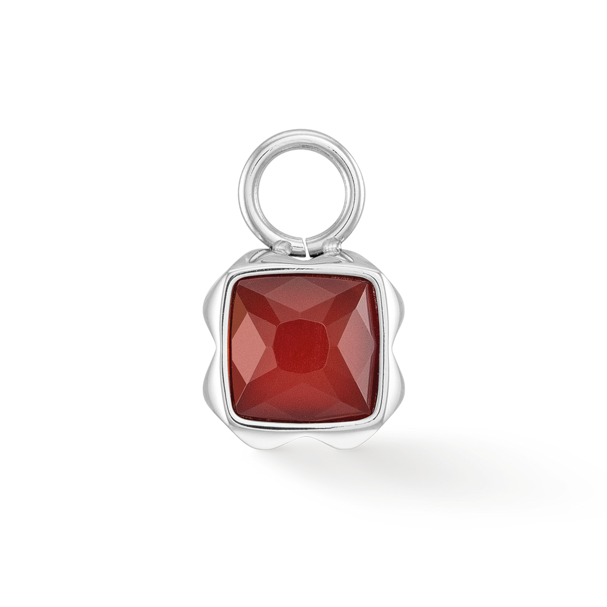 Birthstone January Charm Red Agate Silver