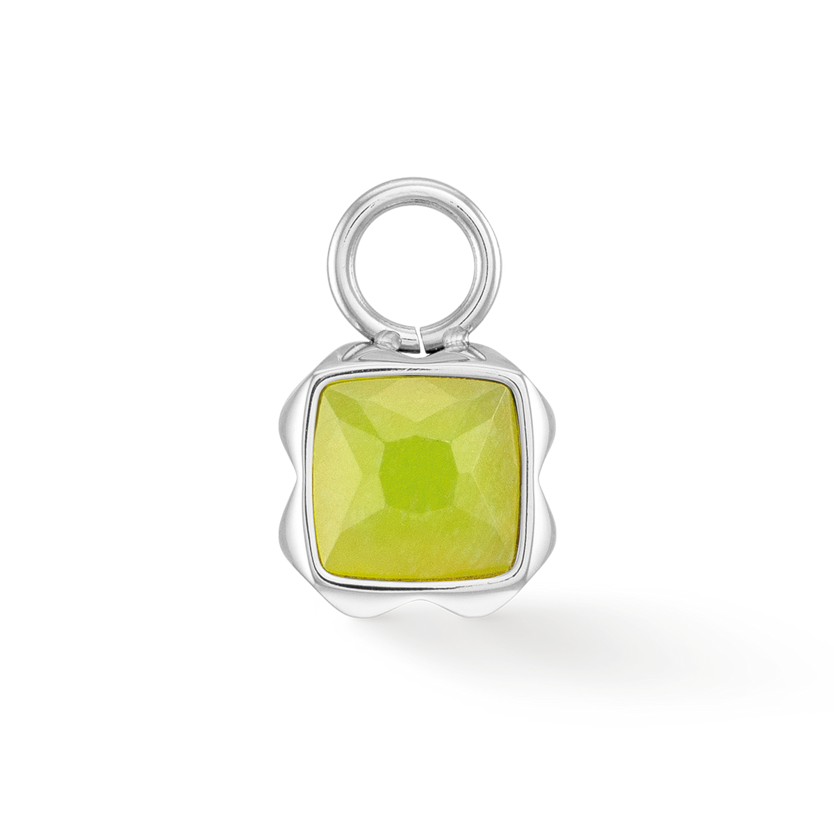 Birthstone August Charm Green Jade Silver