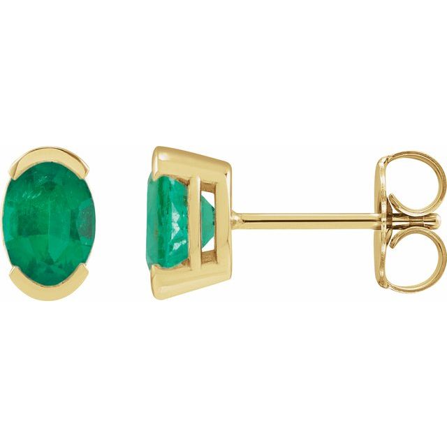 Emerald-Cut Lab-grown Diamond Stud Earrings in 14K White Gold