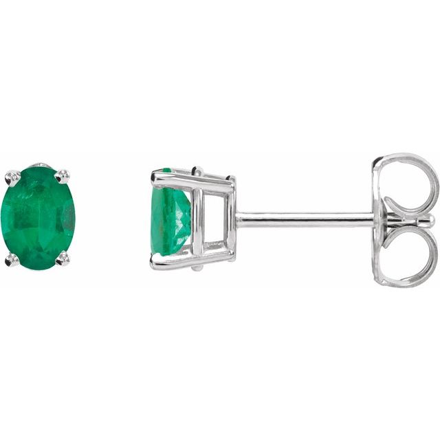 Emerald-Cut Lab-grown Diamond Earrings in 14K White Gold