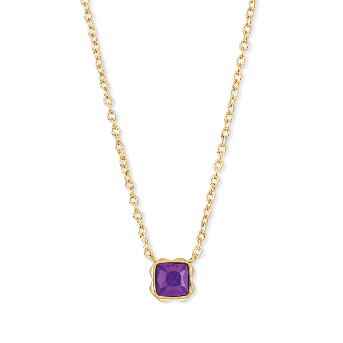 Birthstone February Necklace Sugilite Gold