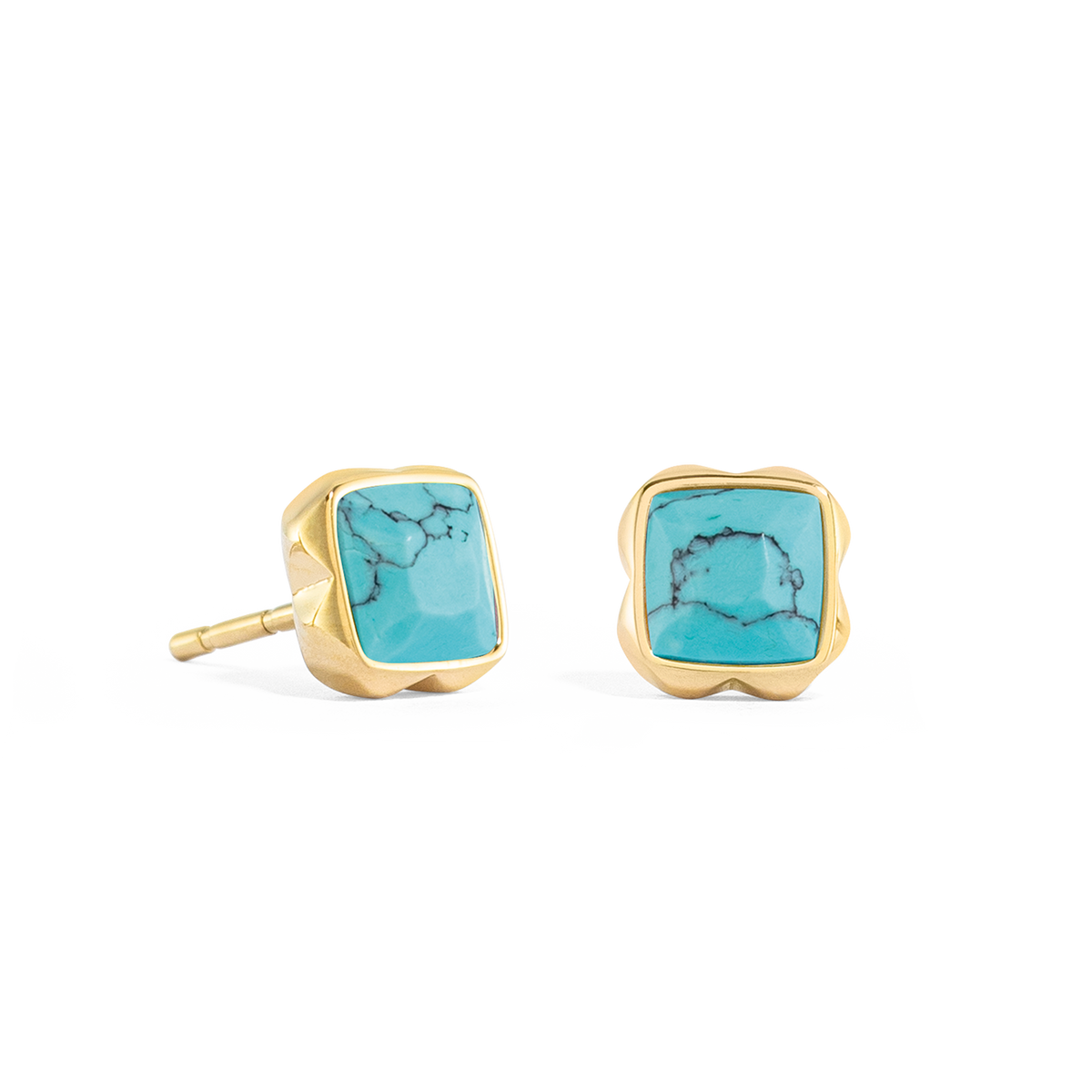 Birthstone December Earrings Turquoise Gold