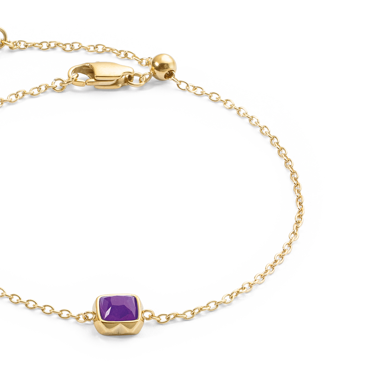 Birthstone February Bracelet Sugilite Gold
