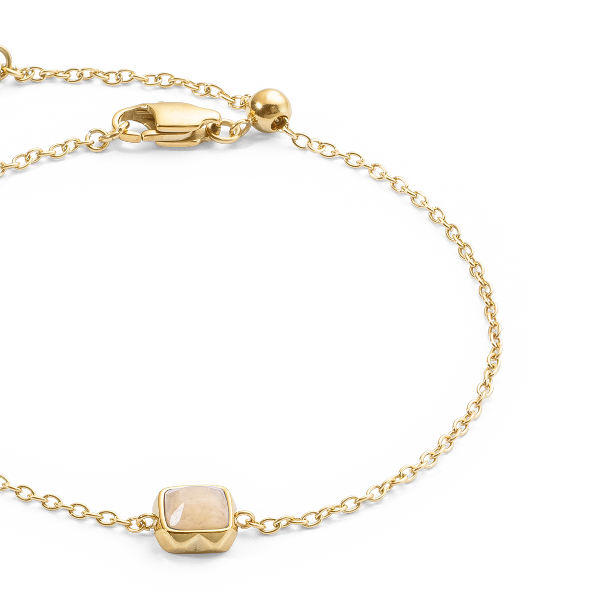 Birthstone June Bracelet Cream Jade Gold