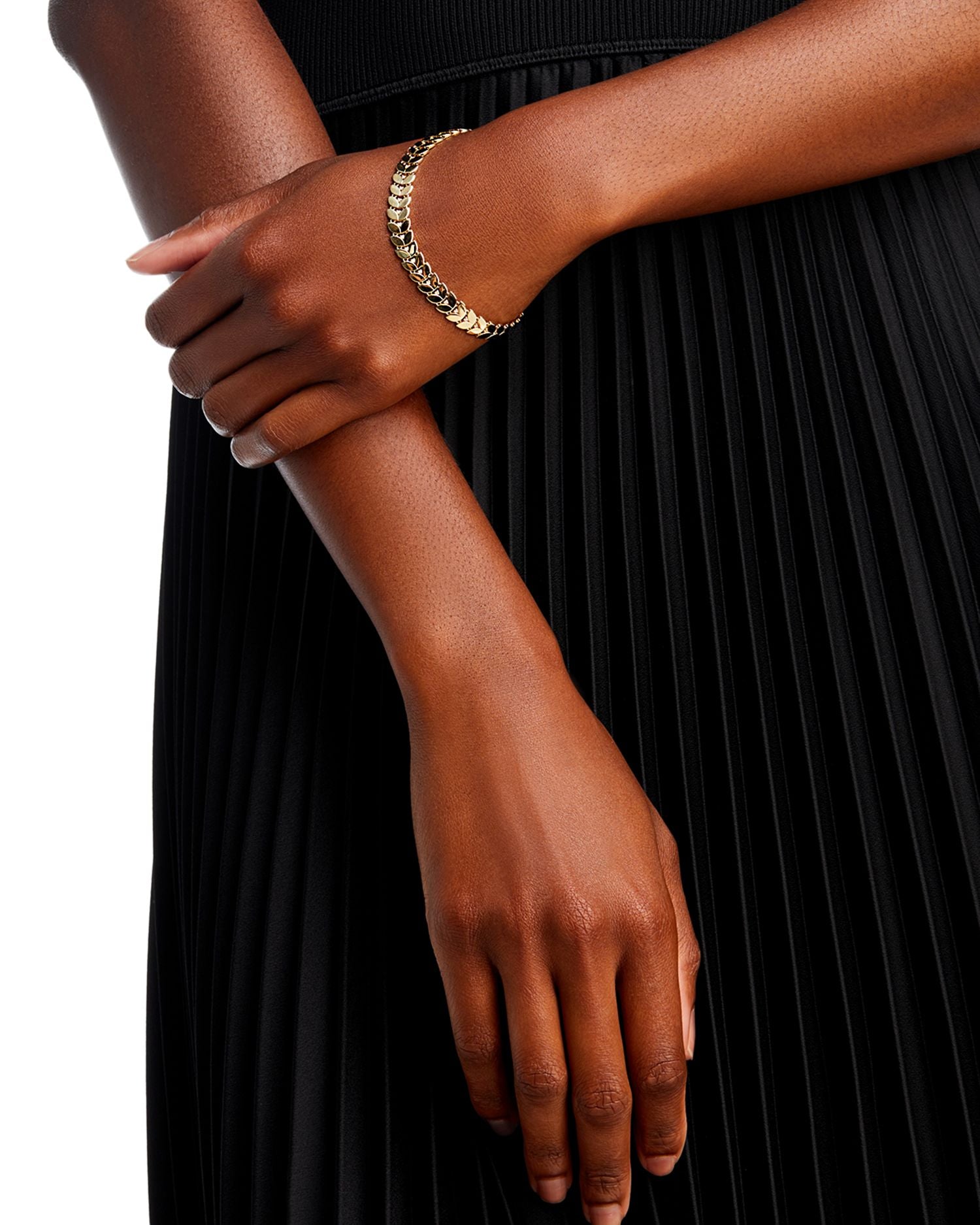 14K Yellow Gold Diamond Chevron Link Bracelet